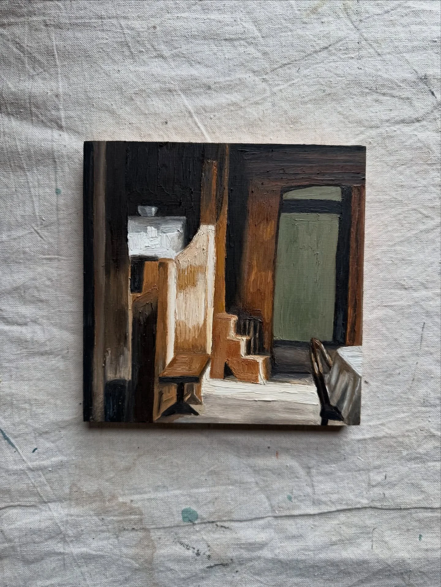 Another view of this interior. 🤎

8" x 8"
Oil on wood panel