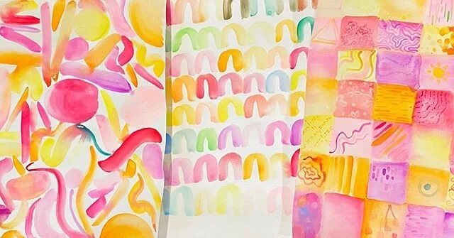 Found an old watercolor sketchbook! First pic was me playing around. Swipe to see some old paintings and drawings from c. 2nd grade 🌞