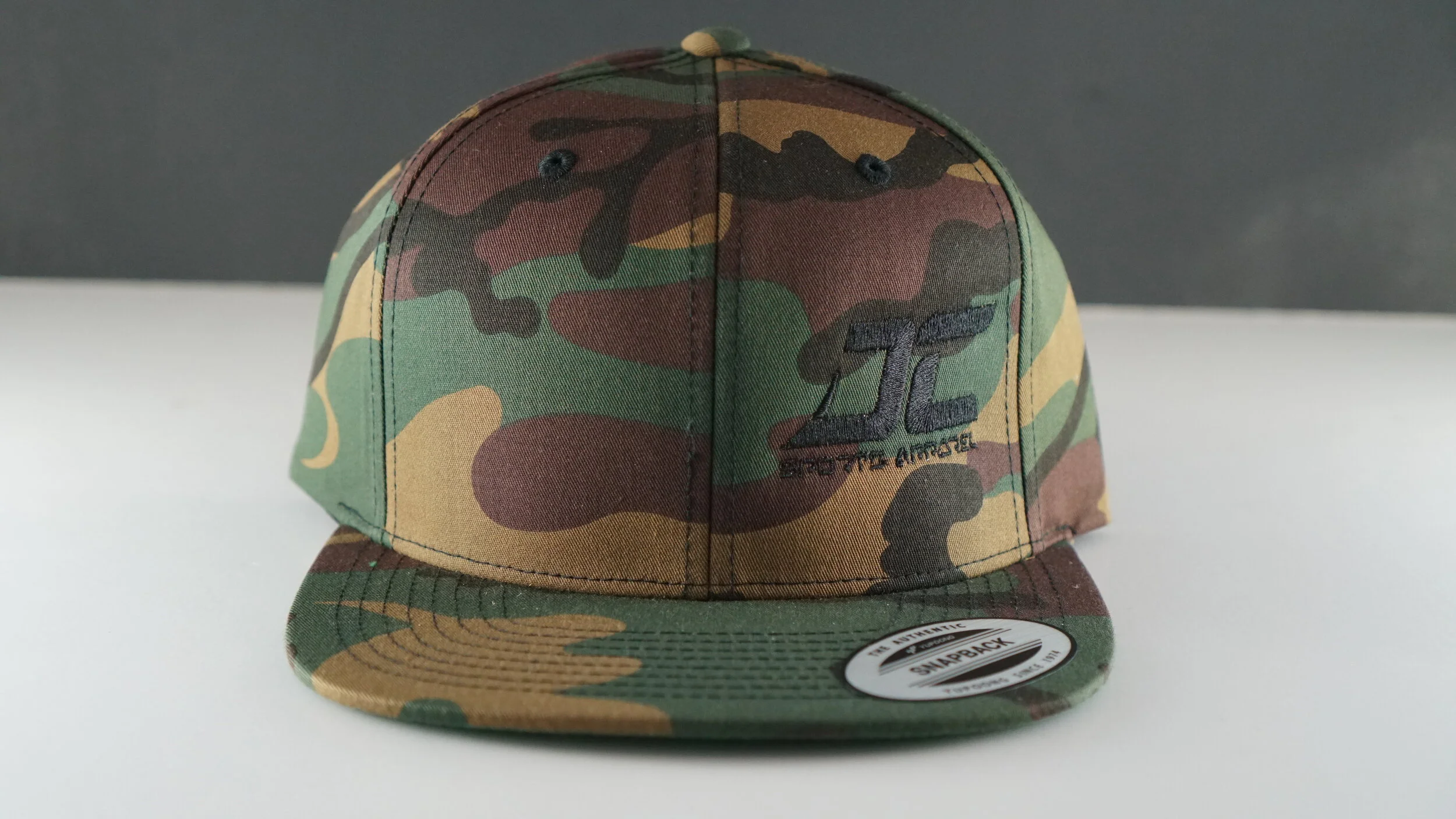 DC Sports Apparel Camo Snapback hat Black Logo