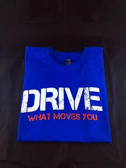 Women's Cut 1st Generation "DRIVE what moves you" Blue T-shirt White/Red Logo