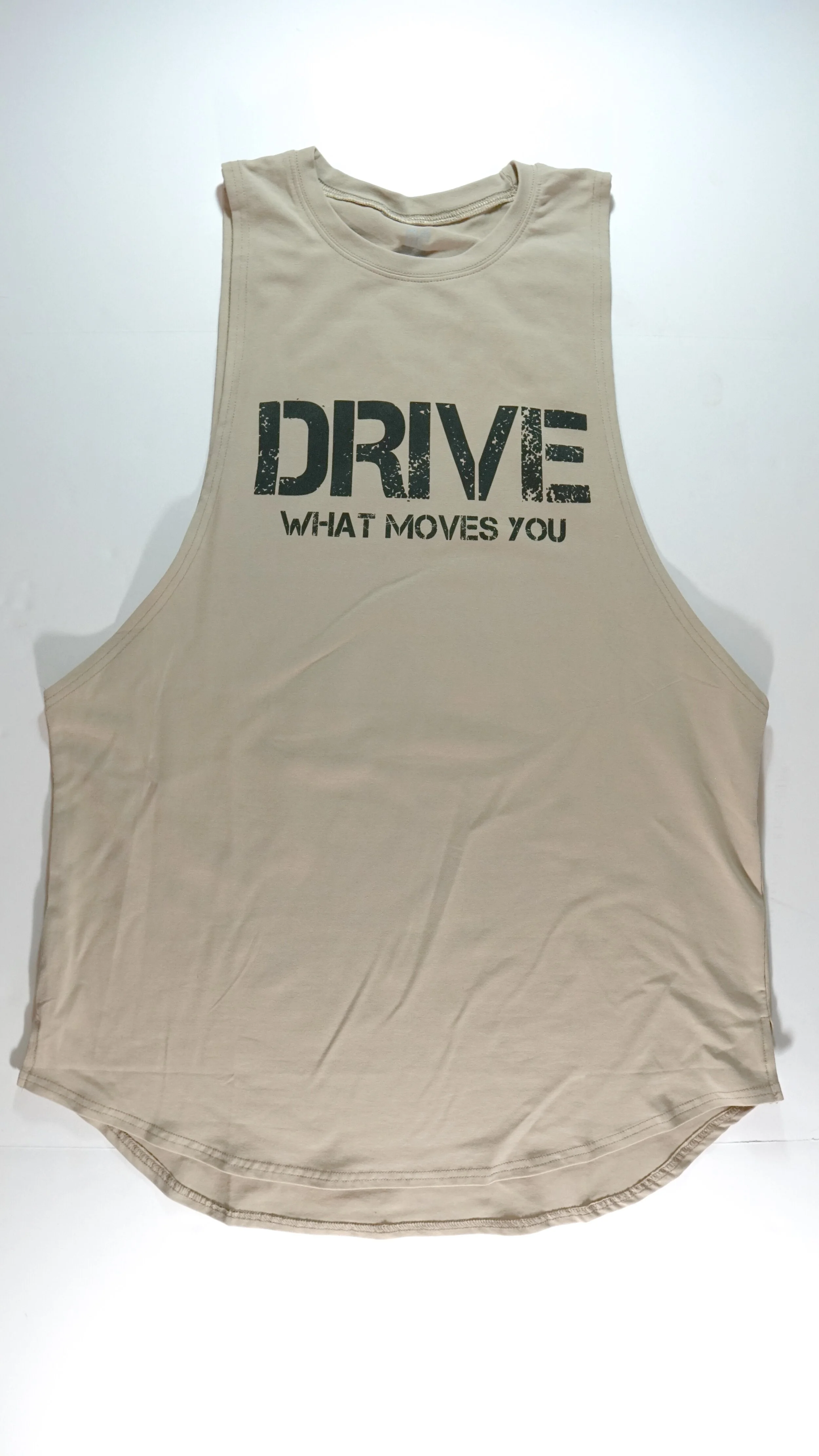 men's "baseball cut" muscle tee "BEIGE" color