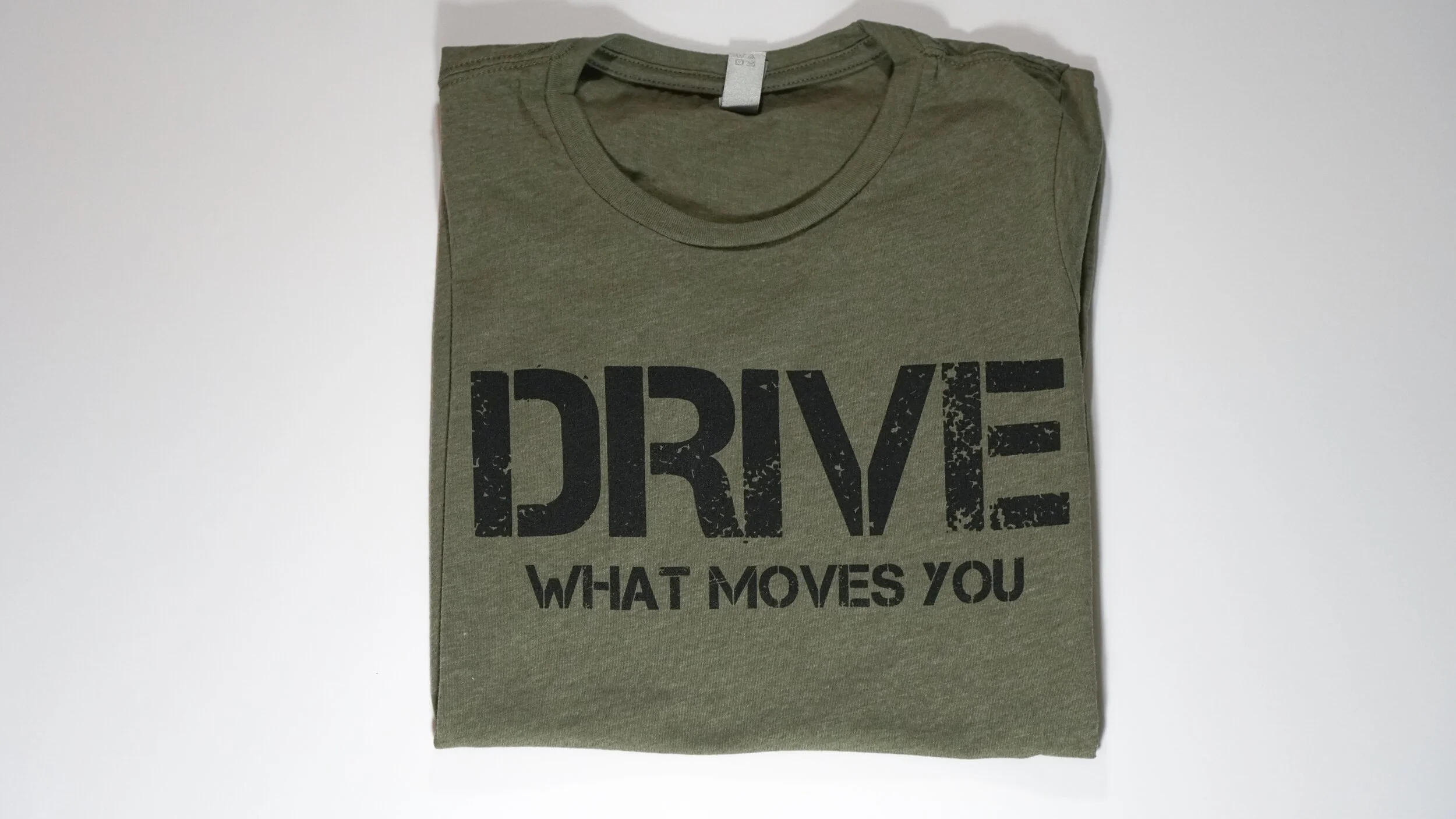 Women's Cut "drive what moves you" inspirational tee shirt "Black" logo