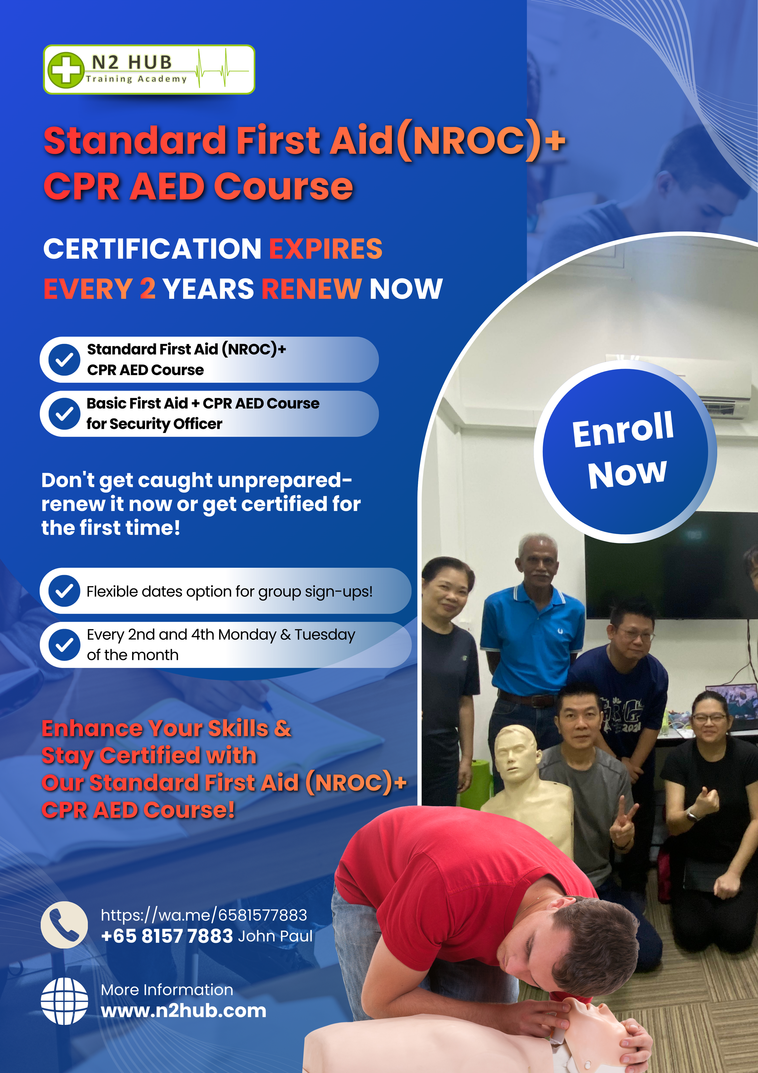 #NROC recognized Standard First Aid + CPR AED