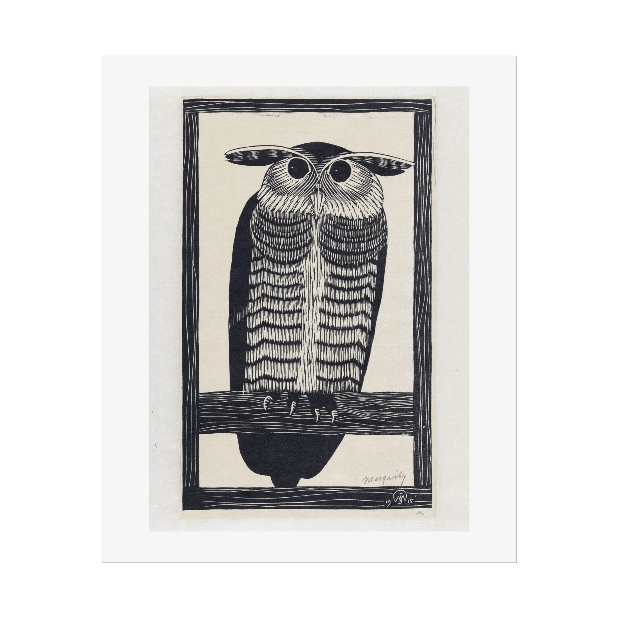 Horned Owl | 1915 by Samuel Jessurun de Mesquita