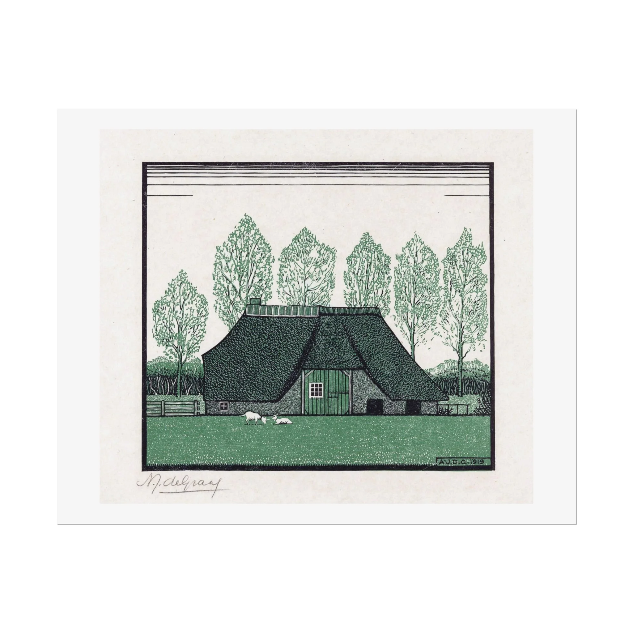 A Thatched Cottage by Julie de Graag