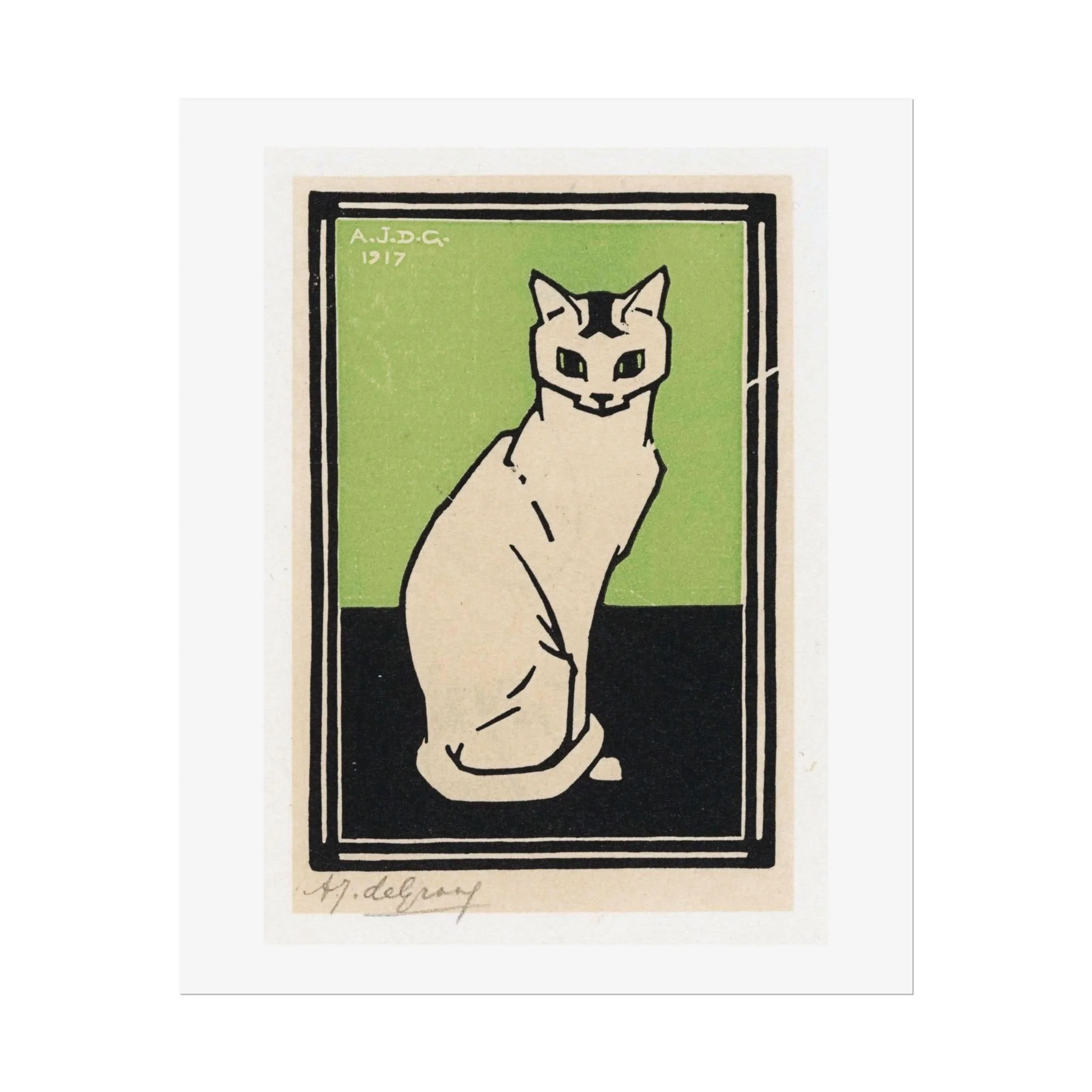 Seated Cat Print by Julie de Graag