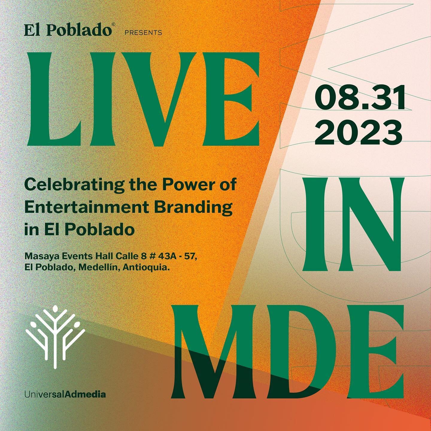 Our UA Communities @elpoblado.mde invites you to join us at our Live in MDE 2 Event: Celebrating the Power of Entertainment Branding in El Poblado at Sal&oacute;n Masaya Medell&iacute;n on August 31 starting at 5 PM. 
Feeling uninspired lately? The e