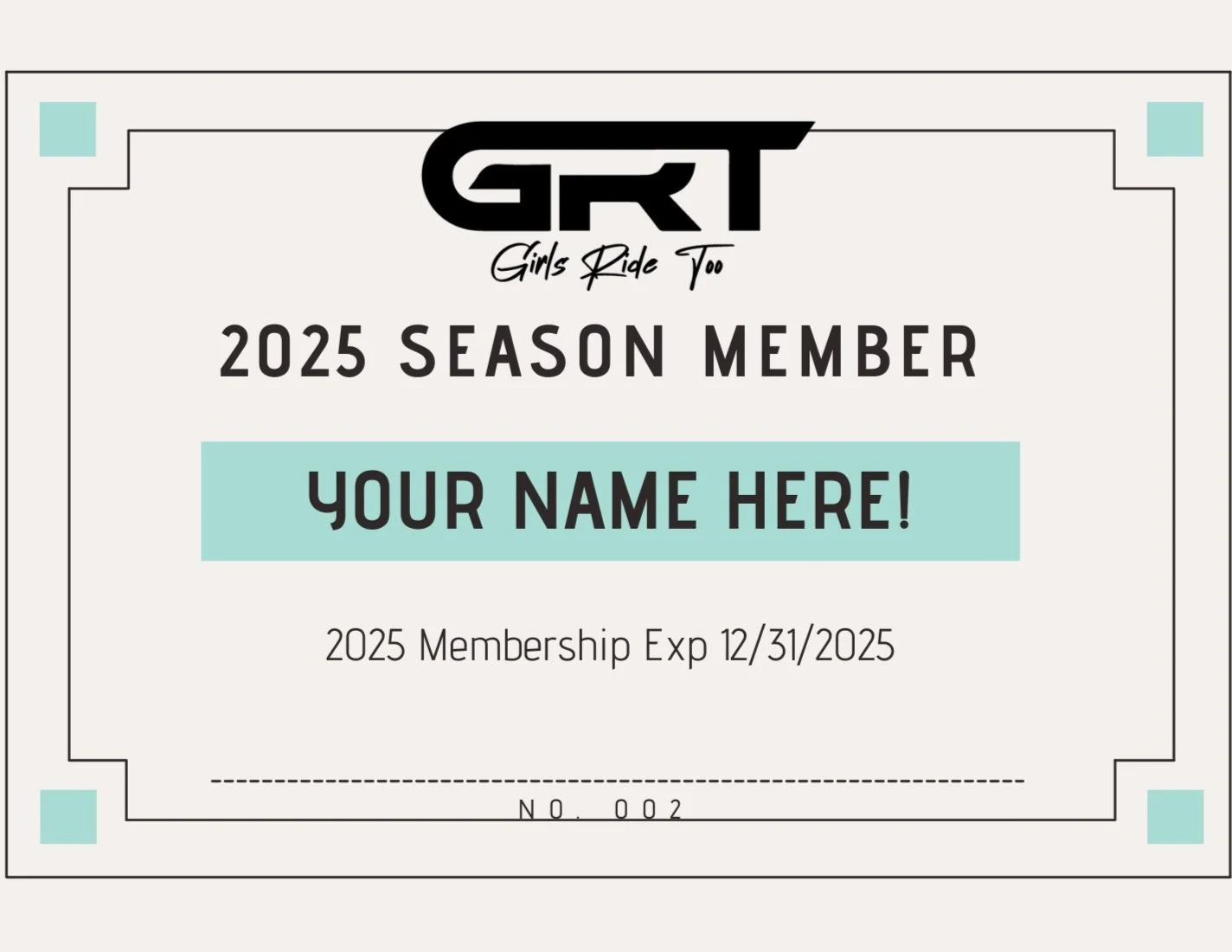 GRT 2025 Season Memberhips