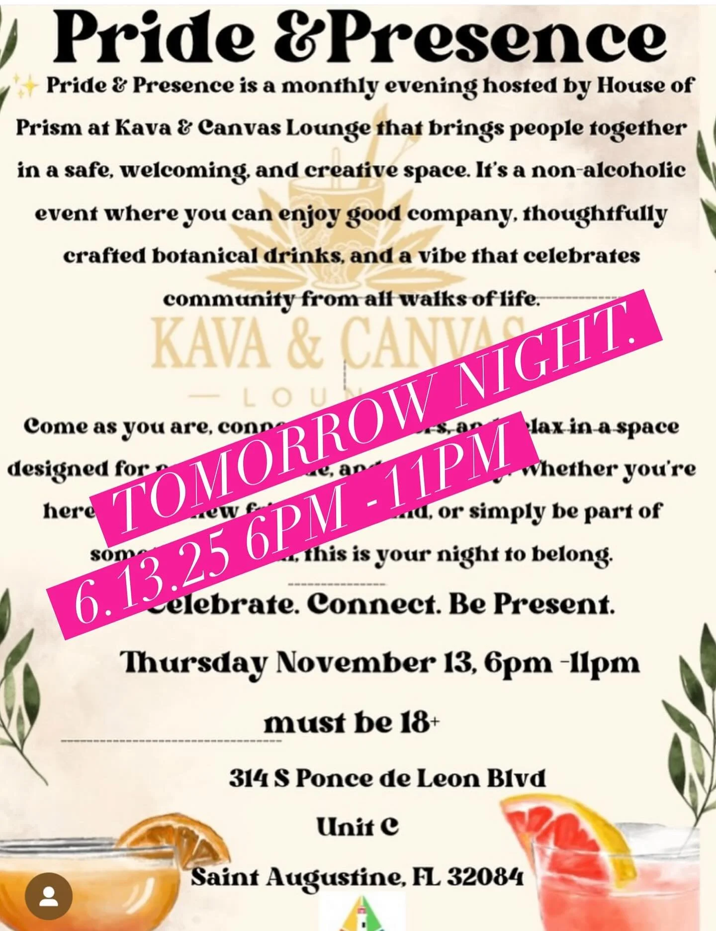 Tomorrow night 6.13.25 6pm-11pm  @kavaandcanvas come hang out