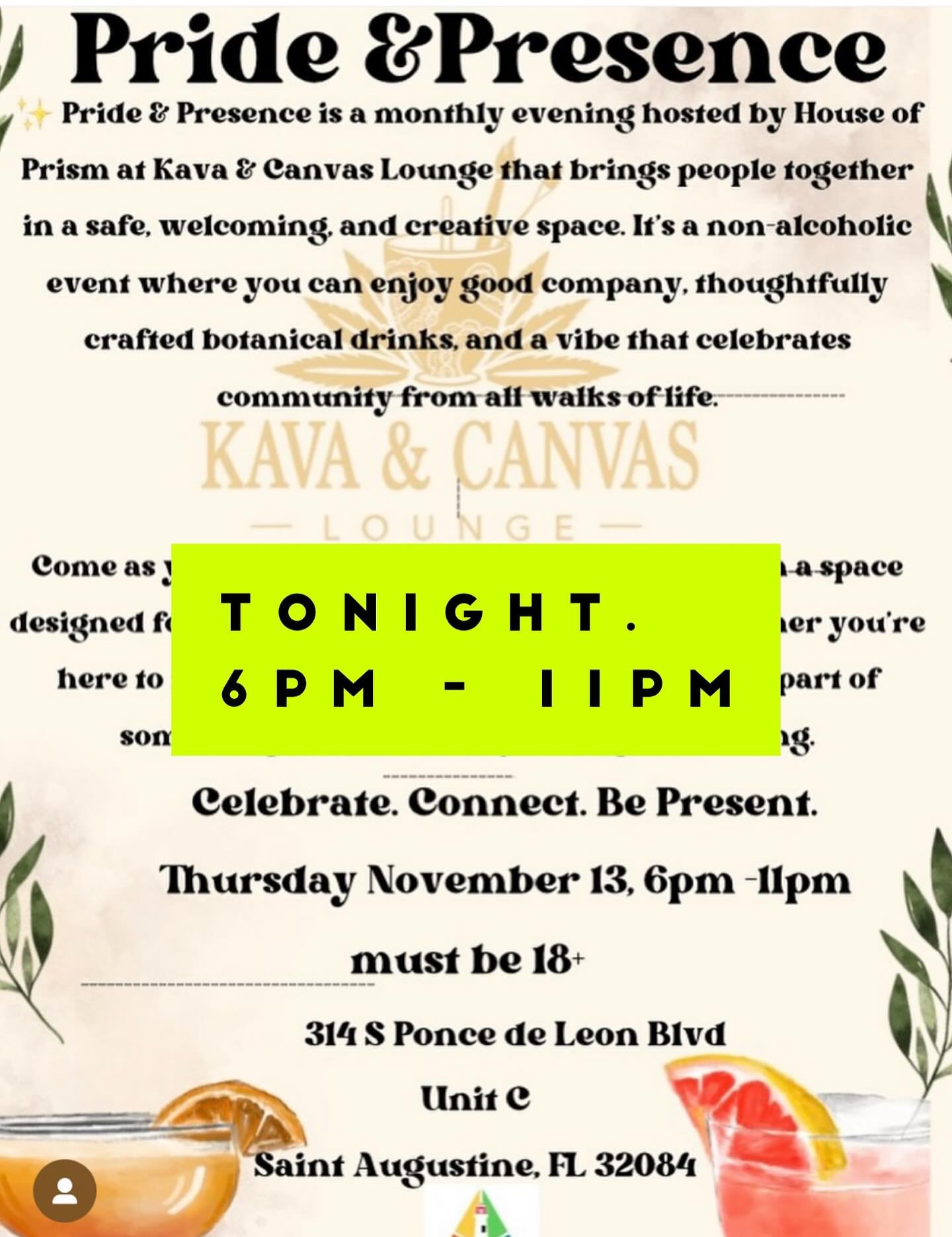 Tonight. @kavaandcanvas  6pm - 11pm.