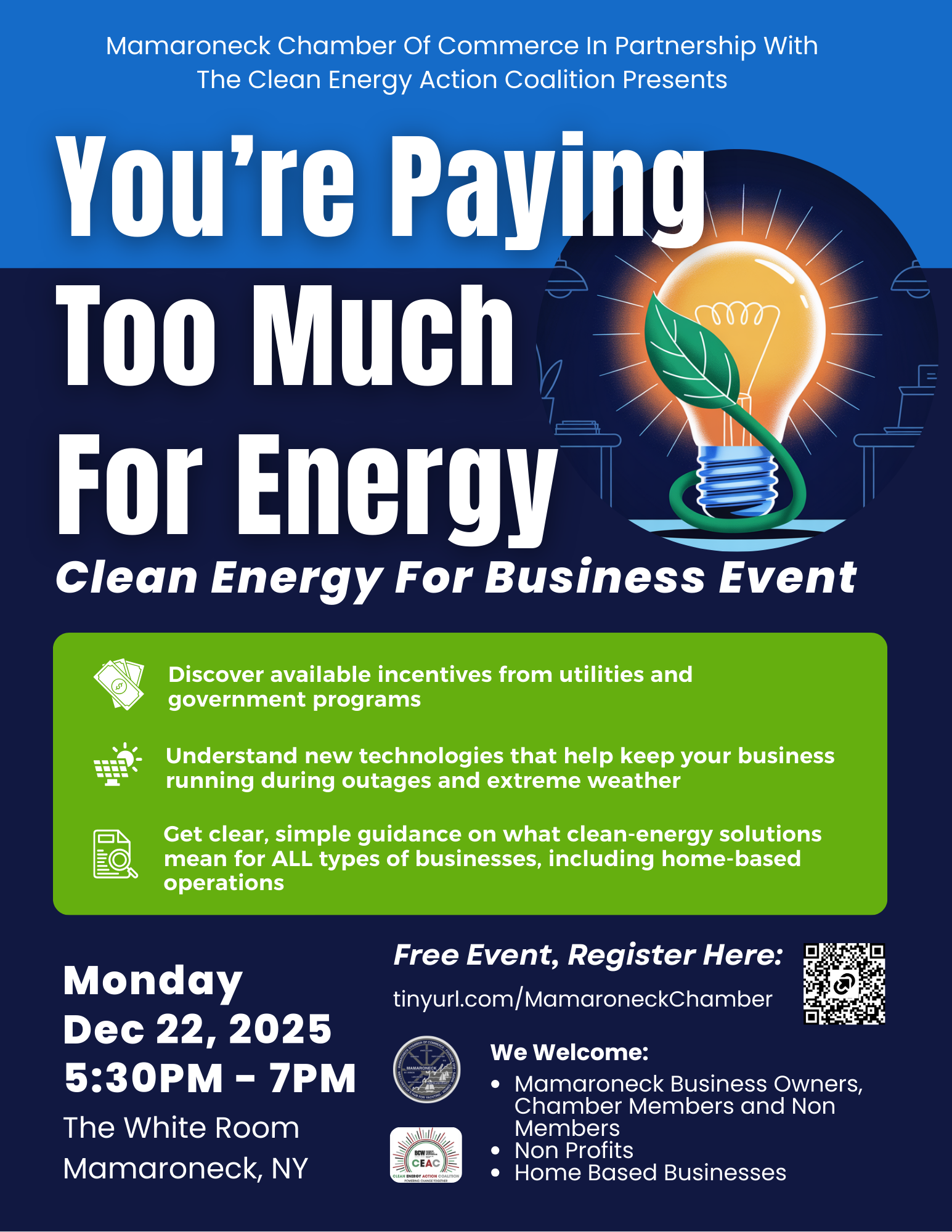 General Business Meeting: Topic “Powering Mamaroneck Businesses”