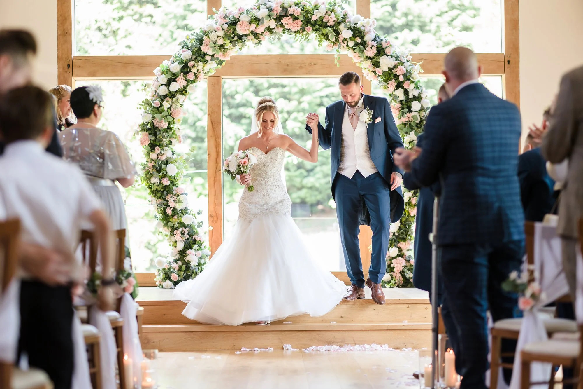 Bride and Groom at Mill Barns