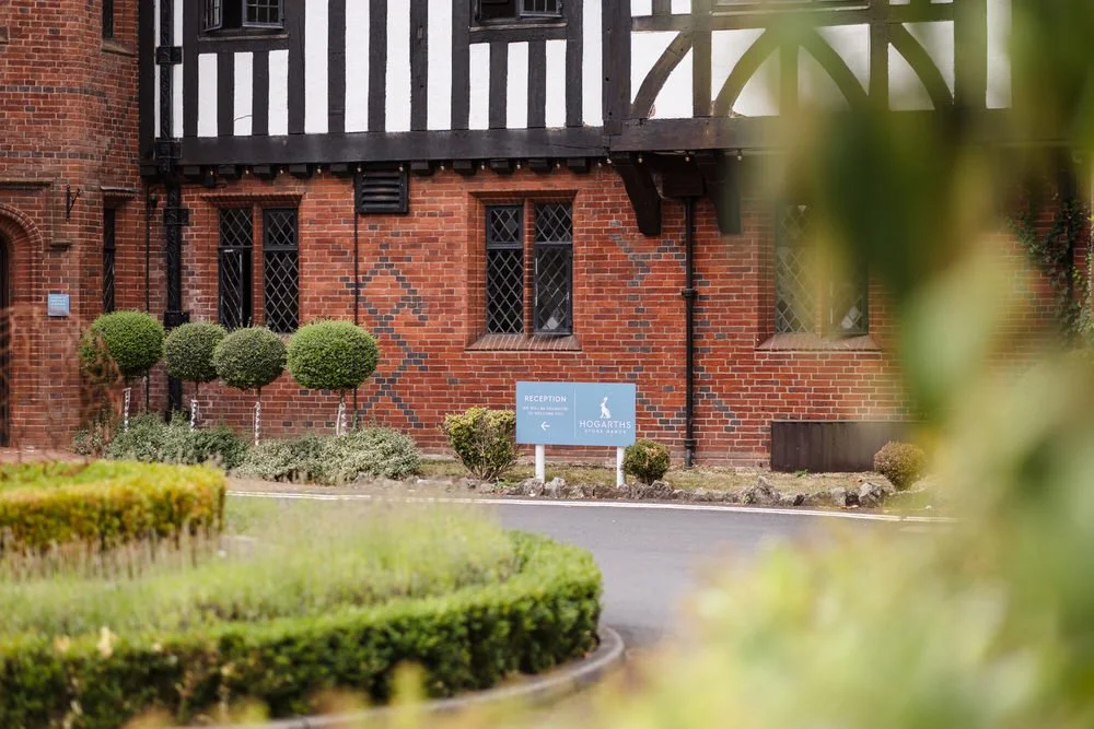 Hogarths Stone Manor wedding venue exterior Tudor architecture, Worcestershire wedding photography