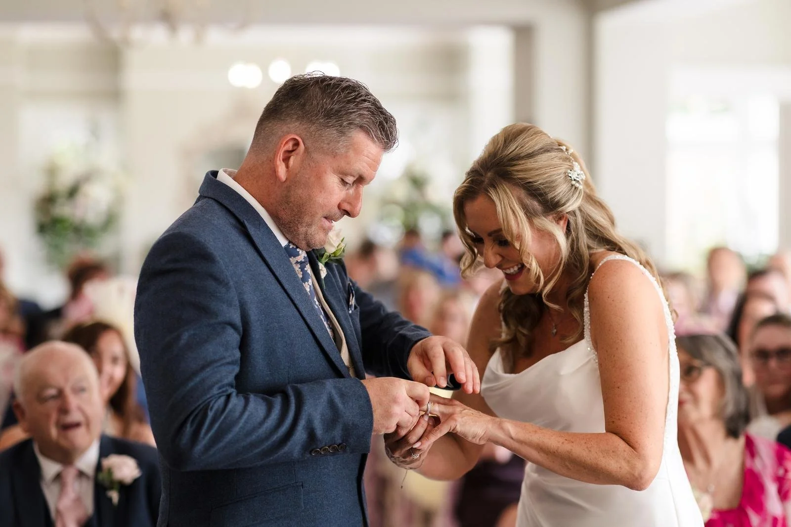 Richard's reaction during the ceremony at Ashton Lodge Country House wedding photography by Once in a Lifetime Photography