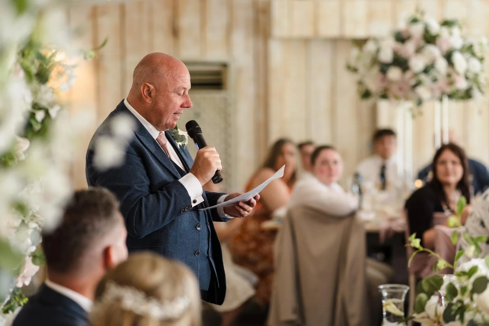 Richard's speech inside the marquee at Ashton Lodge Country House wedding photography by Once in a Lifetime Photography