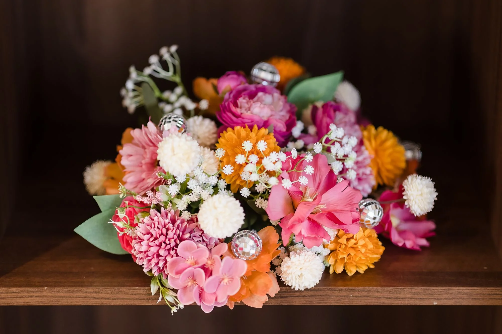 pink-orange-wedding-bouquet-mirror-balls.jpg