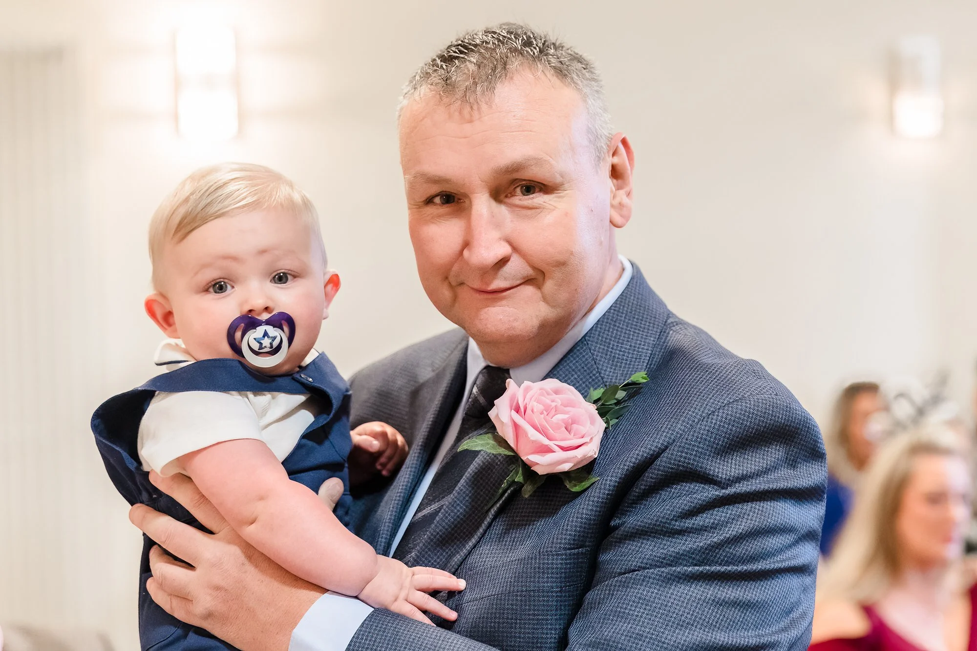 Father of the bride and son before a wedding ceremony