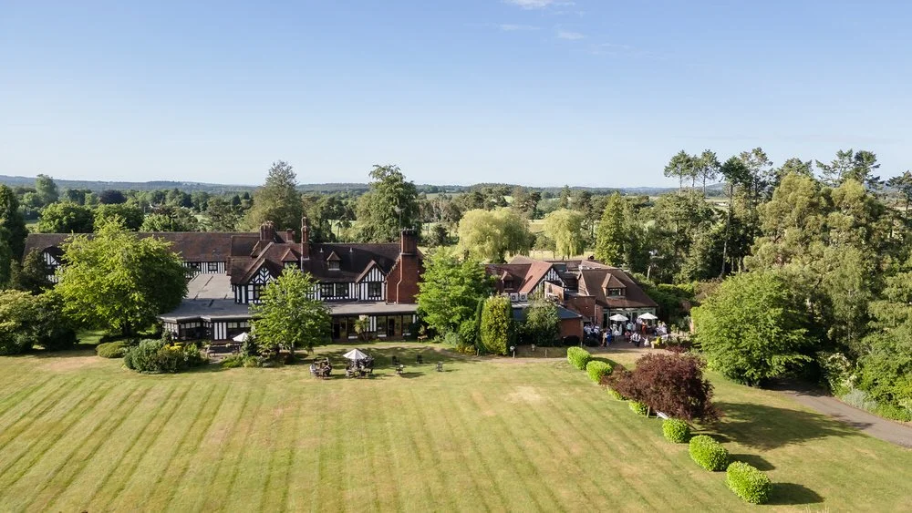 Wedding Drone Photography detail at Hogarths Stone Manor, Worcestershire