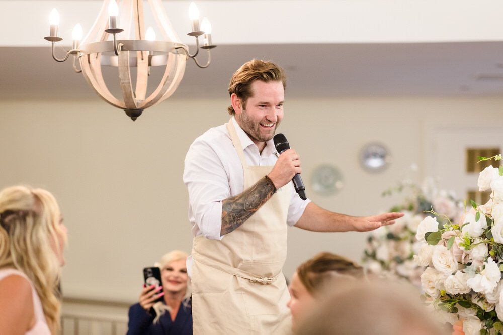 Singer waiter performing at Hogarths Stone Manor wedding reception by Blue Diamond Entertainment, candid photography