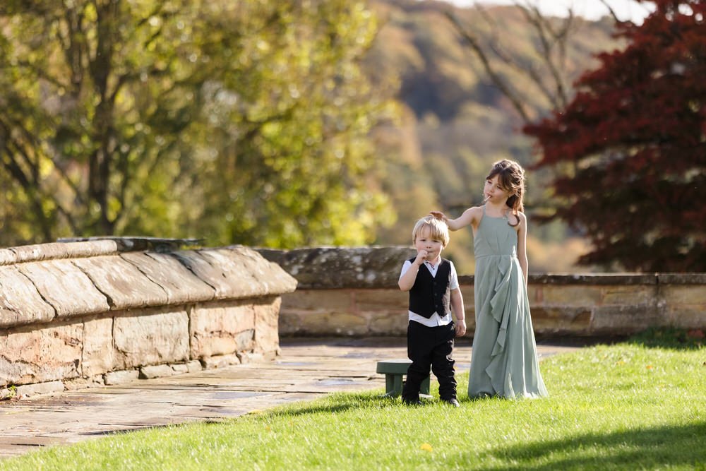Flower girl and page boy at Arley House wedding ceremony, Worcestershire wedding photographer Paul Hickey
