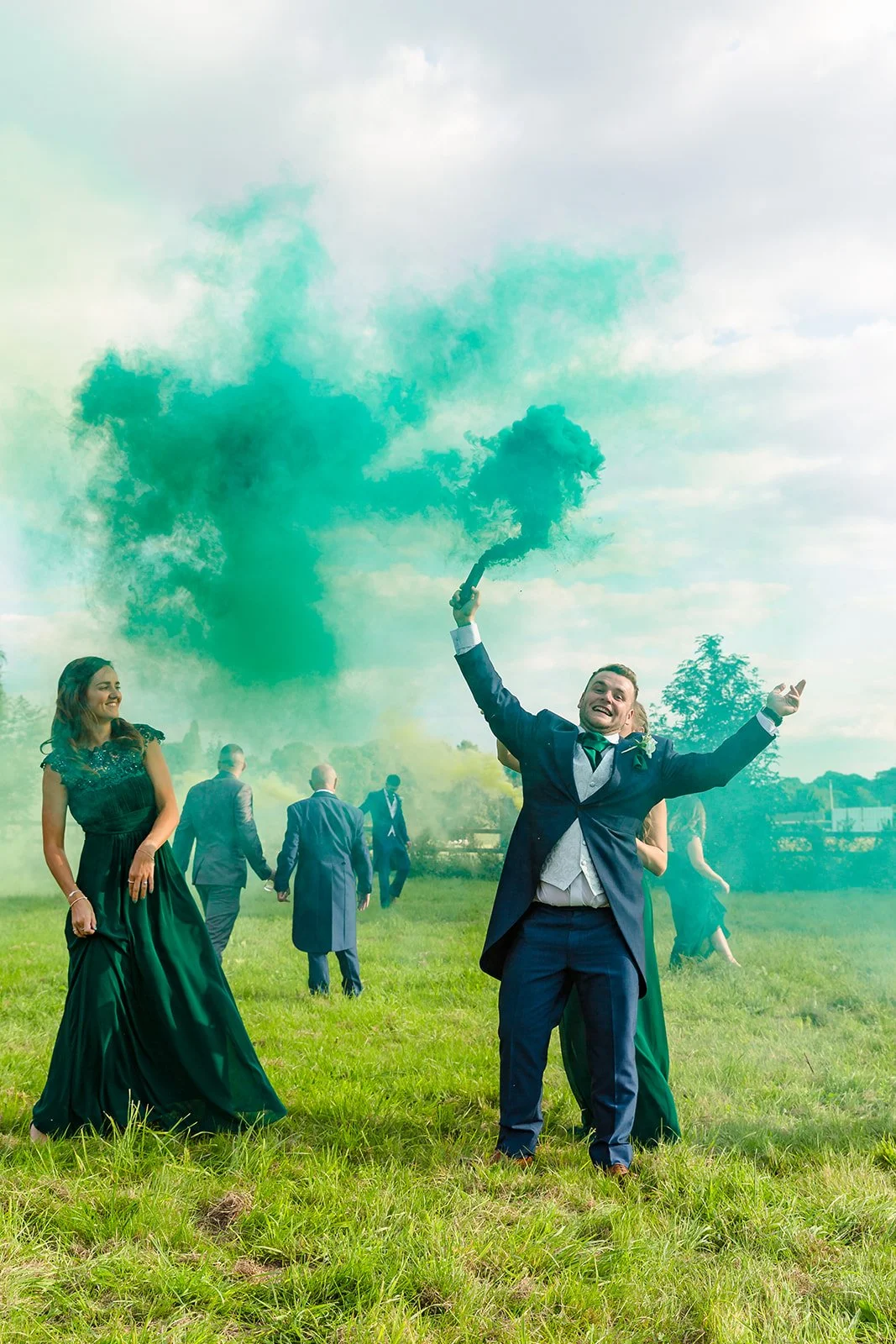 Smoke Bomb Wedding Photography