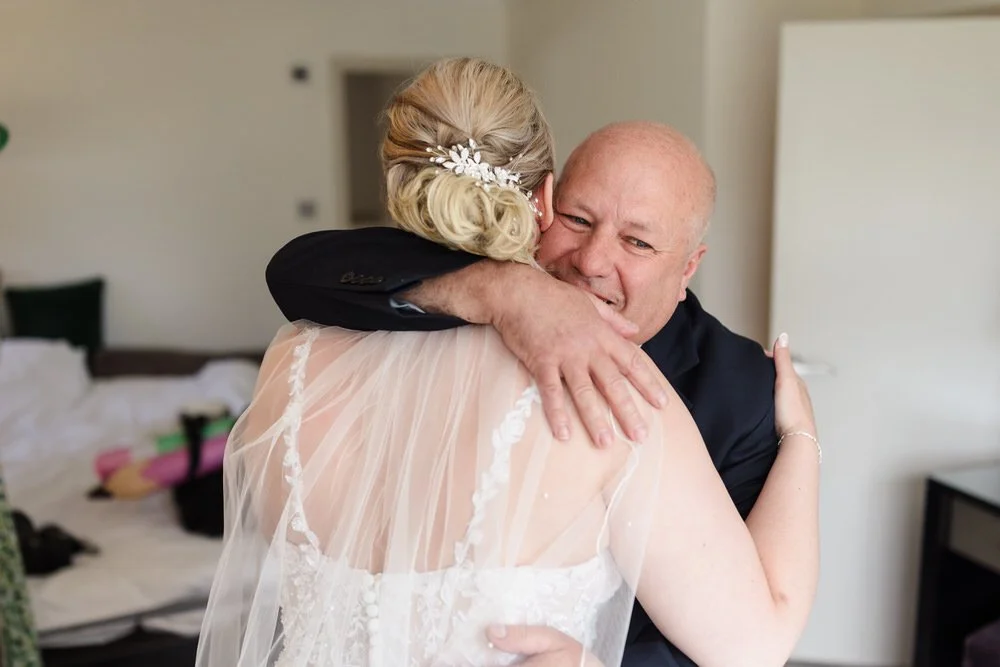Getting ready moment ahead of a wedding at Hogarths Stone Manor, Worcestershire