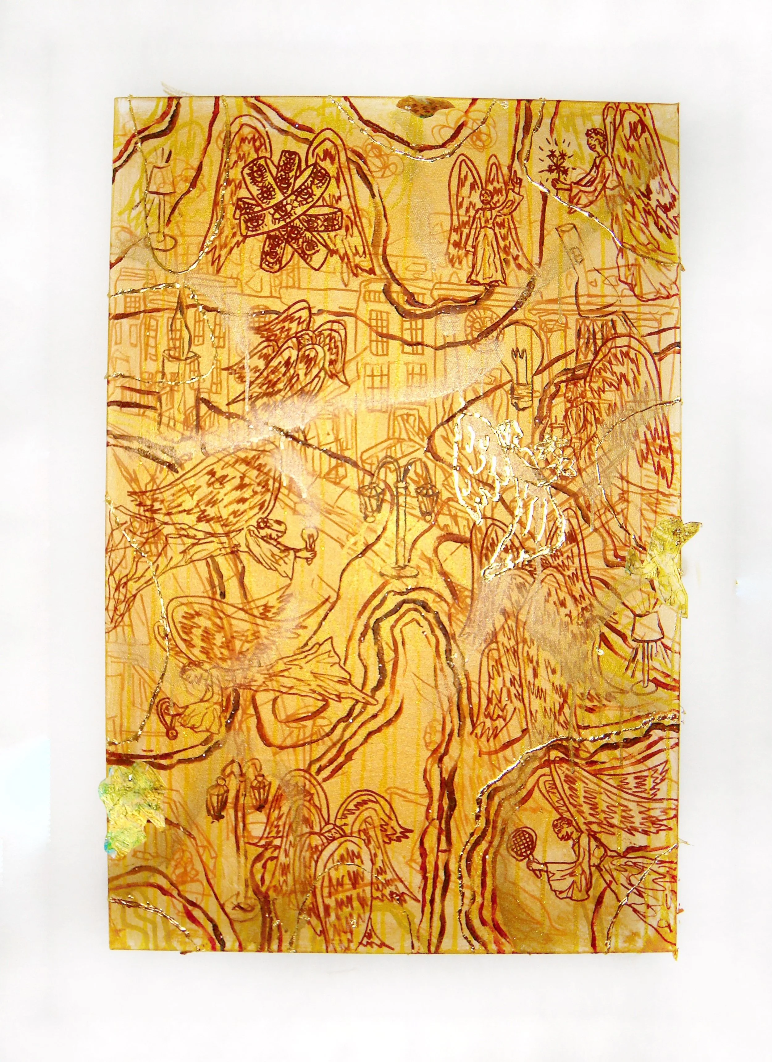 ON HOLD, Walk by Glory, Mixed Media, 2025, 36" x 50," $4,000