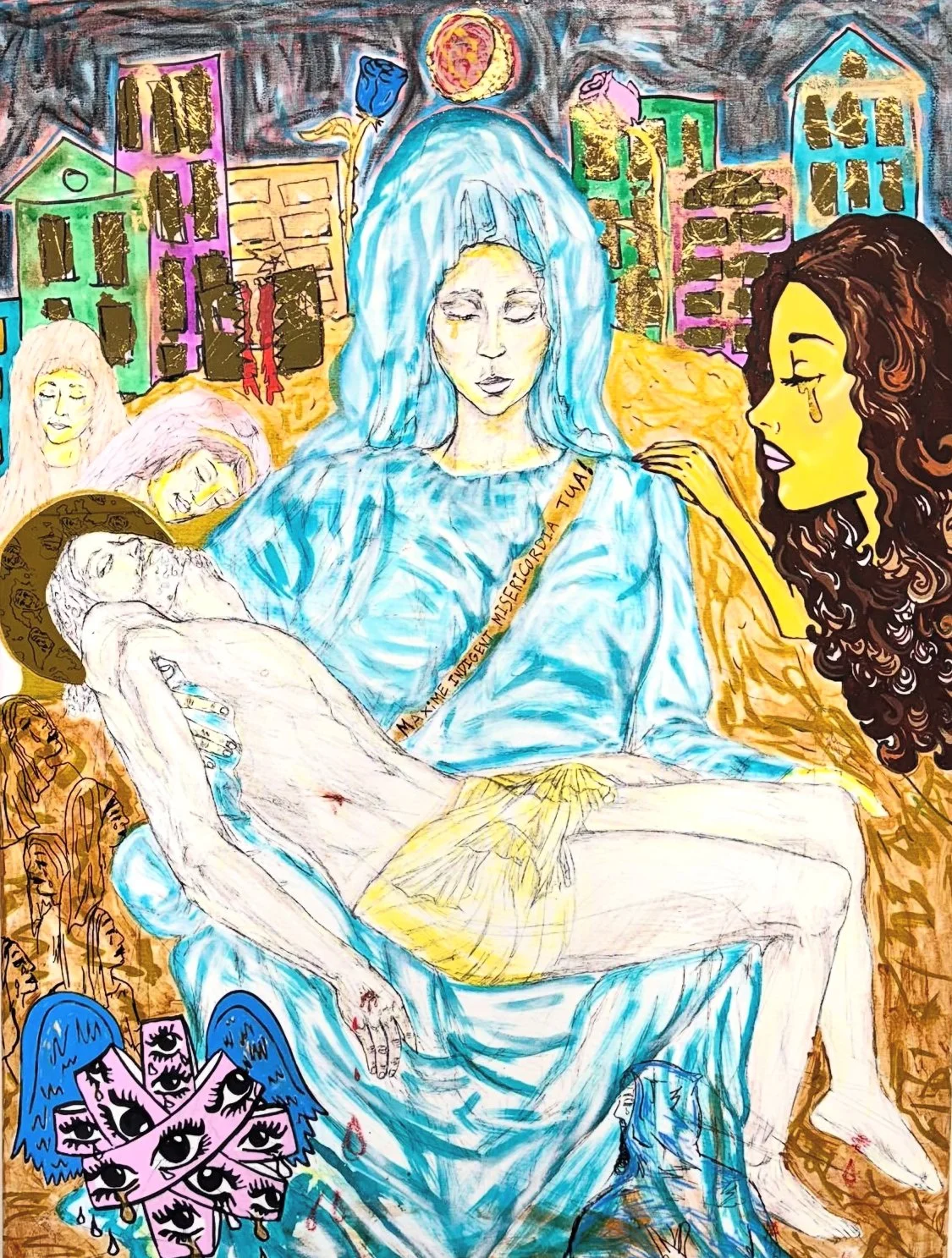 SOLD - The Women on Calvary, Mixed media on Canvas, 2025, 30”x40”