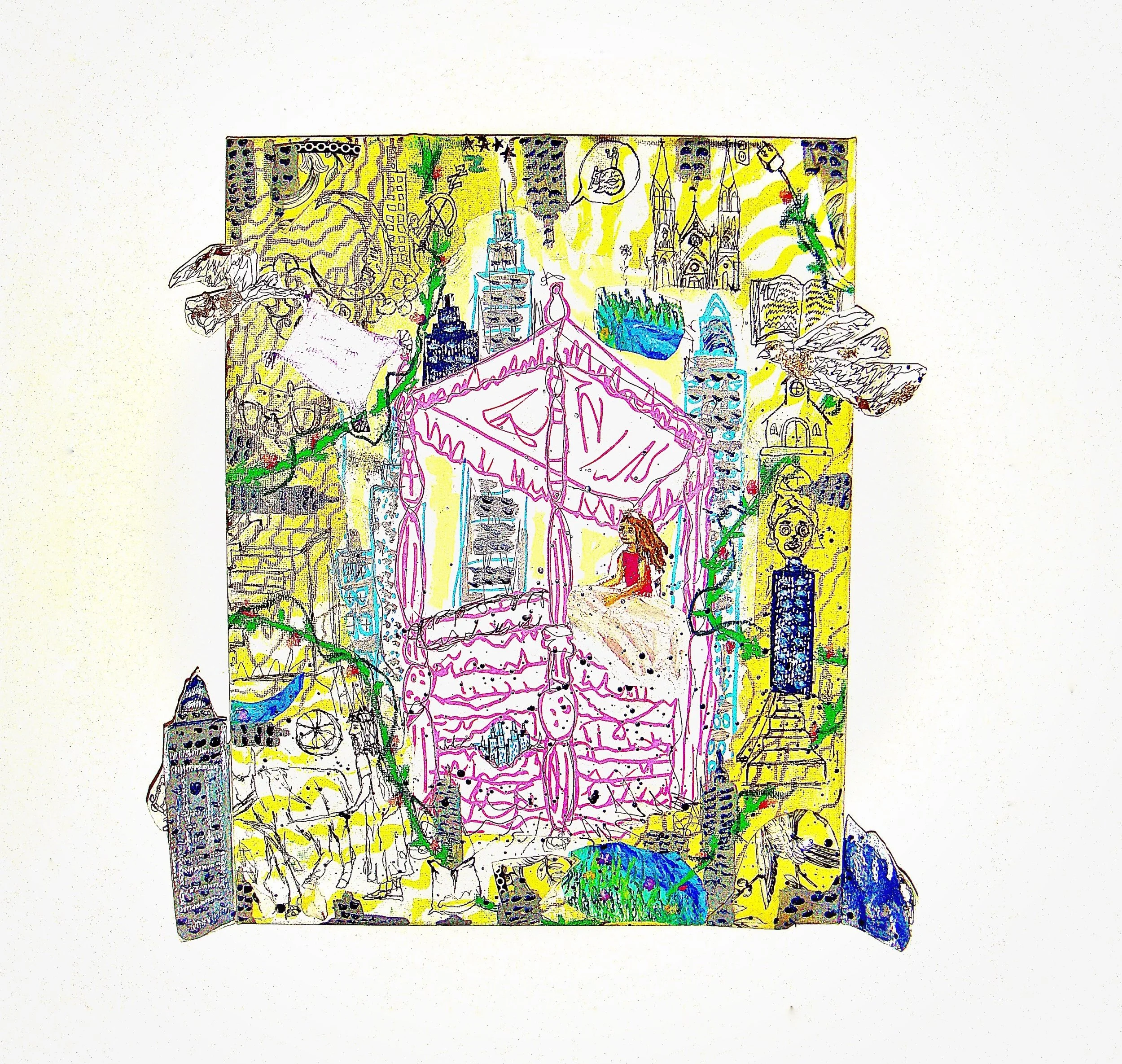 ON HOLD - The City that Never Sleeps, Mixed Media on Canvas, 2024