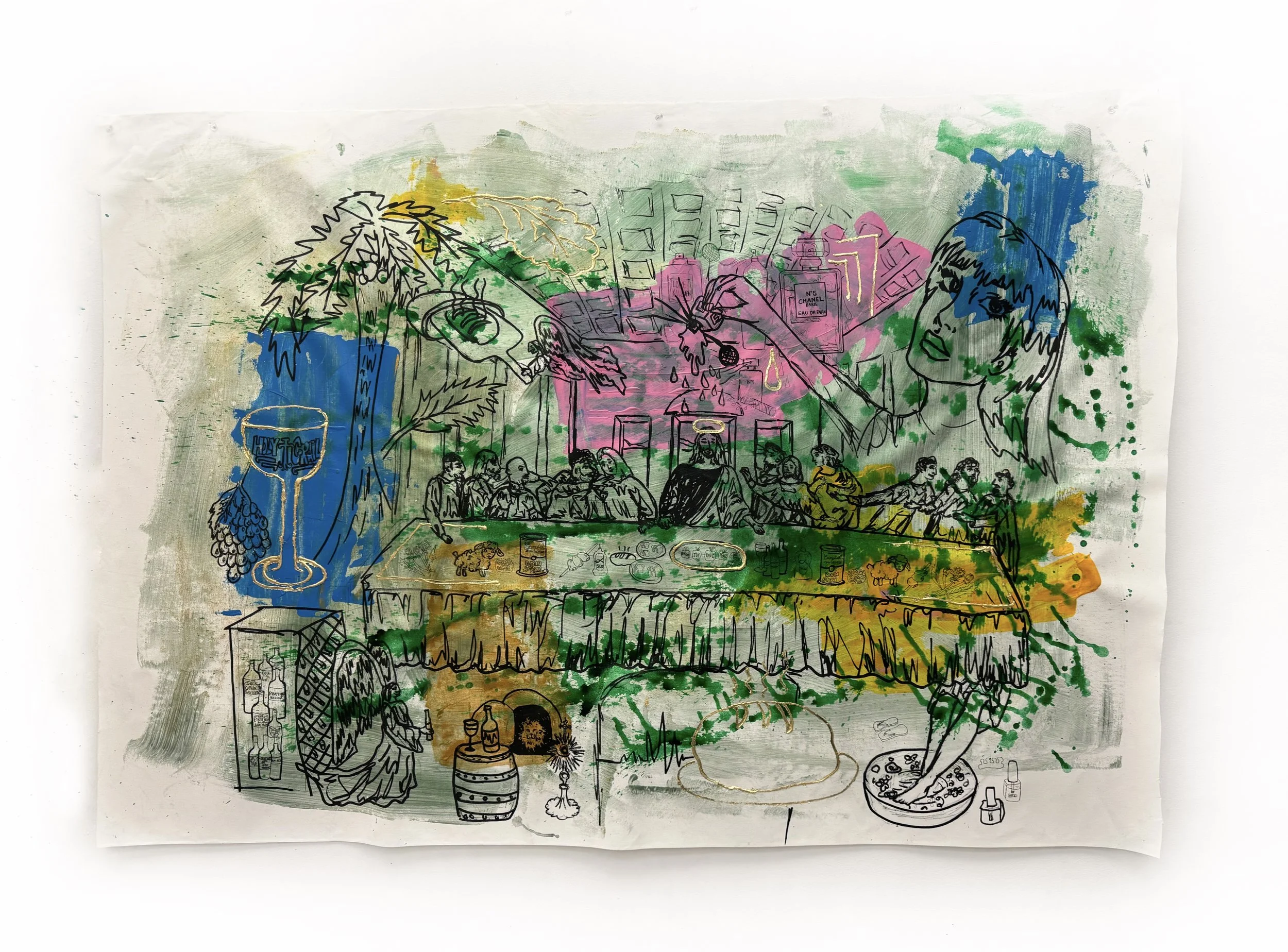 Fueling the Preparation, Mixed Media, 2025, 30" x40," $4,000