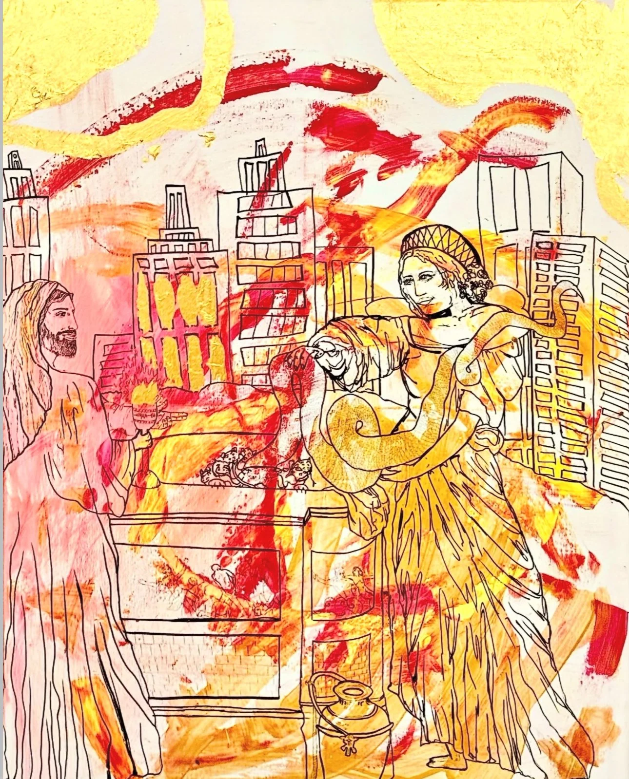 All is Well, Mixed Media, 30"x40," 2025, $3,500