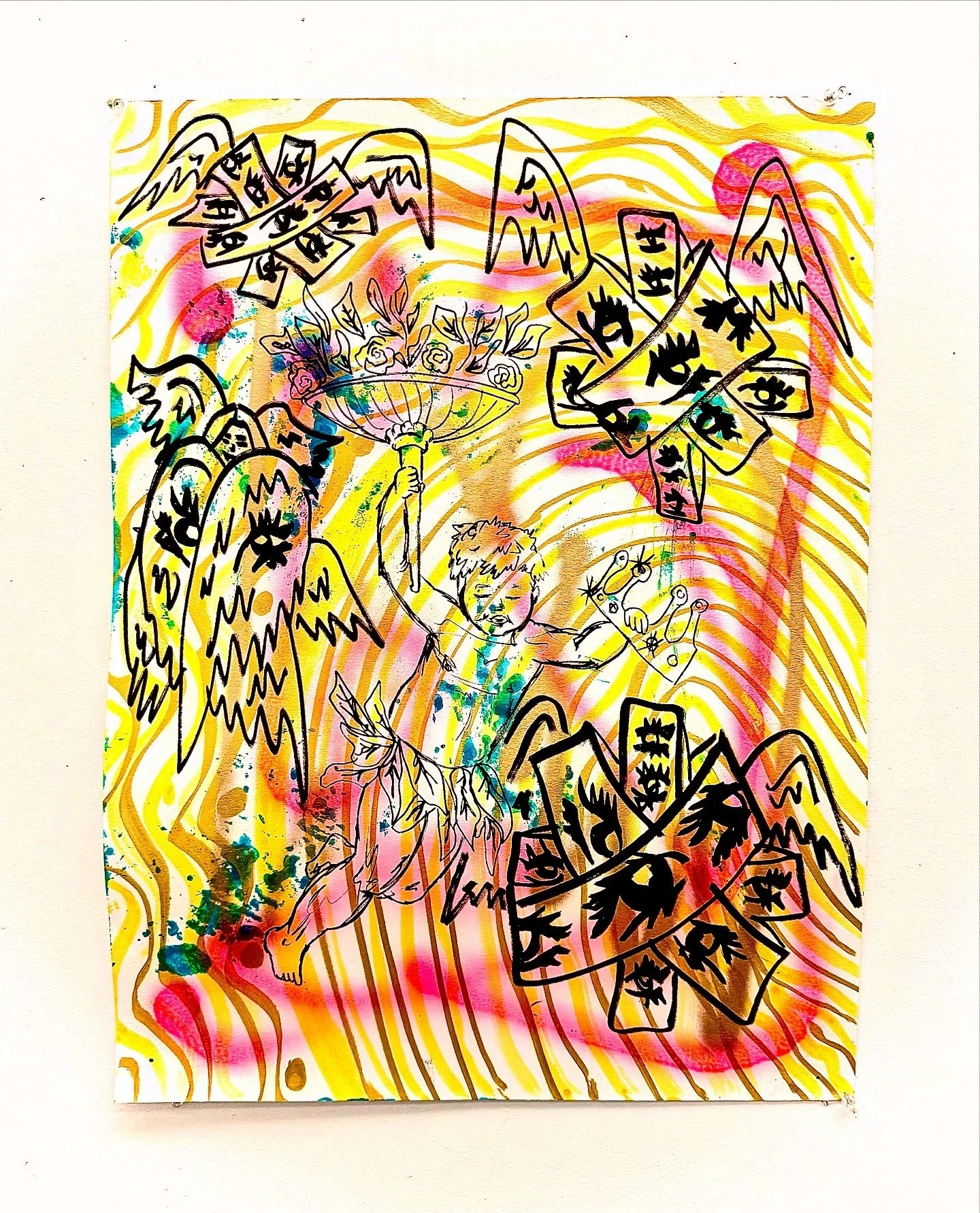 Atarah Angel, 18”x24”, mixed media on paper, 2025,  $300