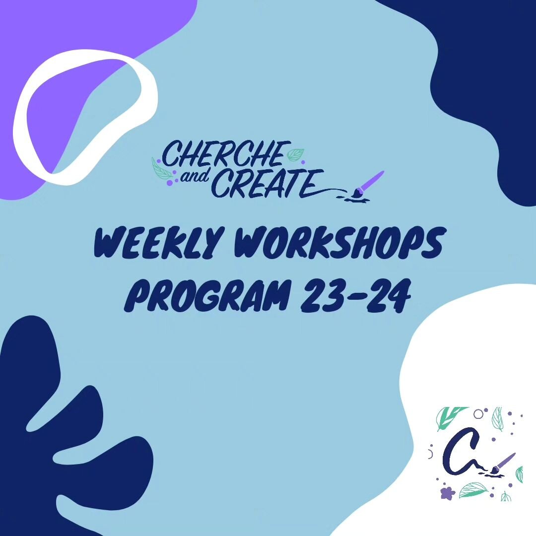 WEEKLY WORKSHOPS 🎨🇬🇧
Our 2023-24 workshop program is here and the spaces are filling up !

🏠The Studio : A fun, creative and positive environment to learn and practice English through art explorations ! 

✨️The Concept : Different from your typic