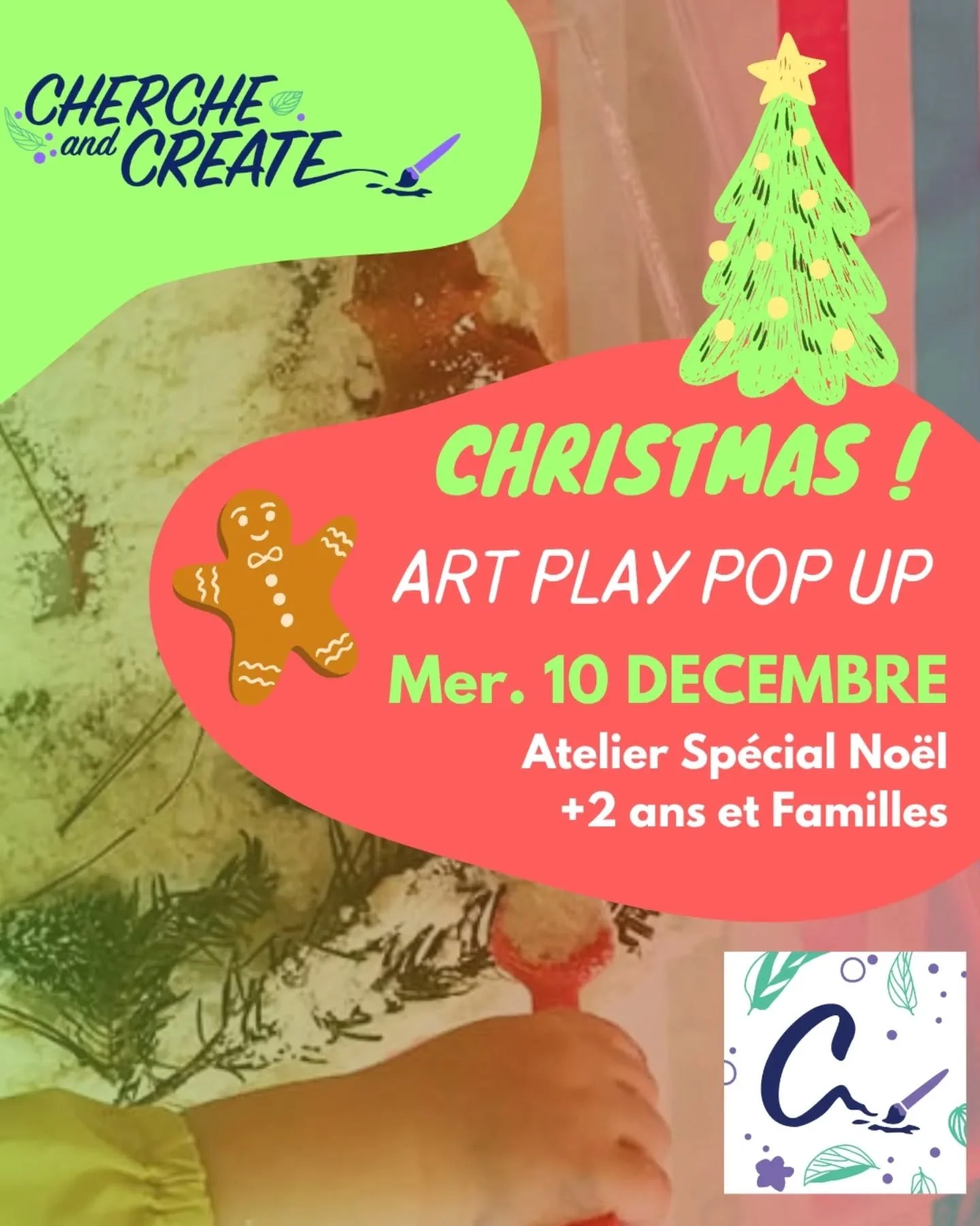 Feel that holiday cheer during our magical one-date Christmas Pop Up ! ☃️🦌

🏡 Decorate a super cute ornament-house to bring home and hang on the tree 🎄
❄️ Snow in Angers ! : a special snowy sensory bin
☃️ Build a snowman out of our Studio dough 
?