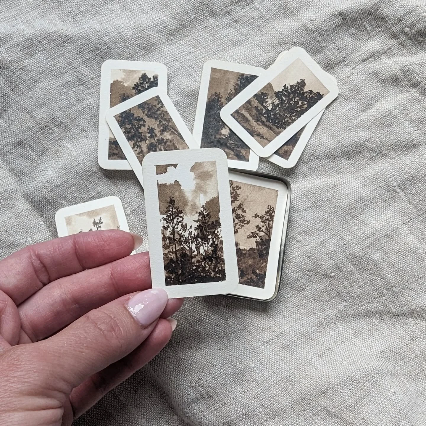 I'm going to have these tiny walnut ink sketches available next month along with my next release + I've thrown in a peak into my sketchbook. I like to draw in smaller boxes when I'm sketching anything out. It doesn't feel as intimidating because I've