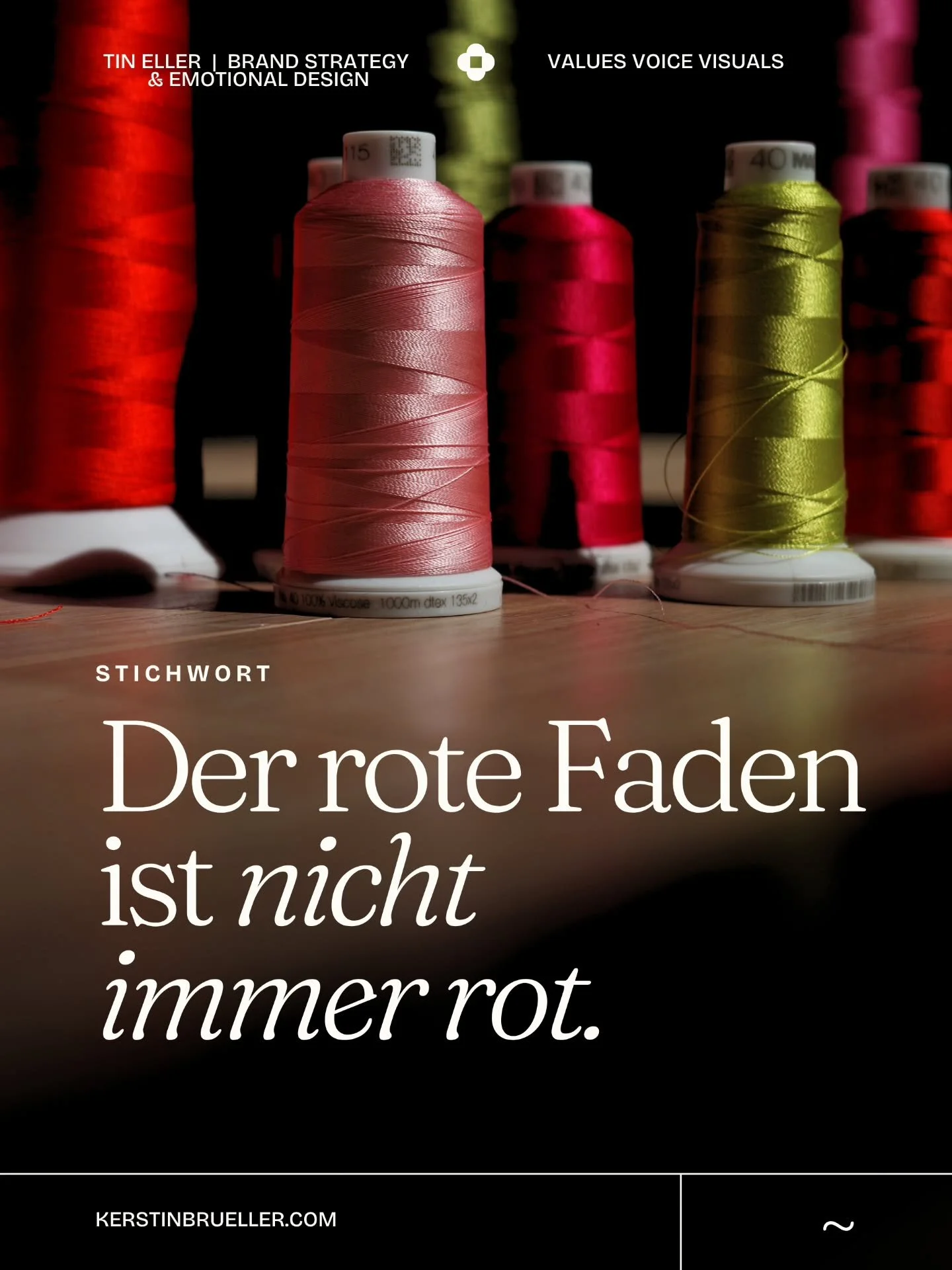 &bdquo;Der rote Faden ist nicht immer rot.&ldquo;
Manche Dinge halten zusammen, ohne dass man sie sofort sieht.

Klingt simpel. Tiefe und Bedeutung liegen nicht im Satz &ndash; sie liegen bei der Person, die liest.

~ ~ ~
In dieser Serie teile ich, w