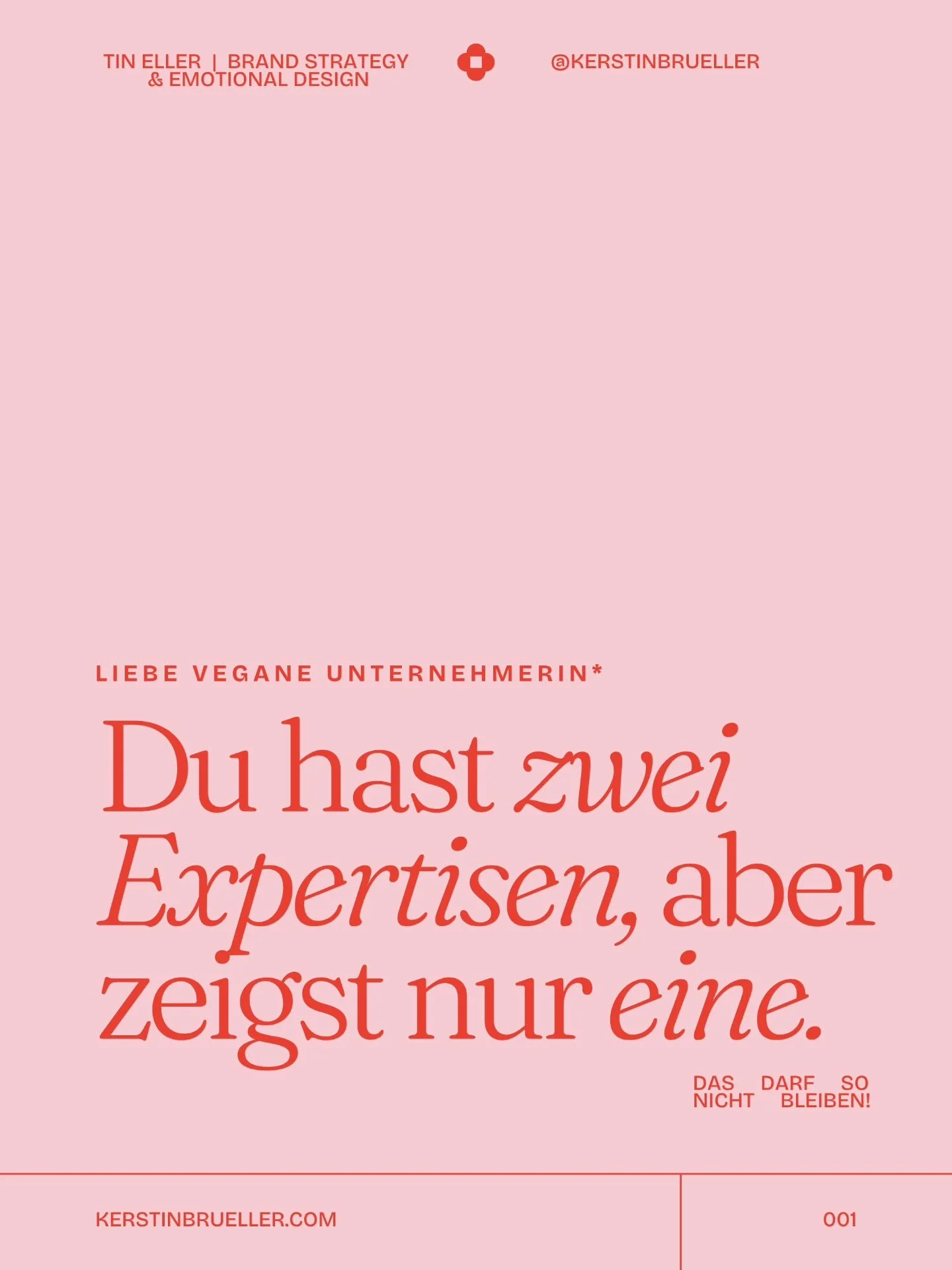 Du kennst dein Fachgebiet in- und auswendig und lebst deine Werte jeden Tag und trotzdem zeigst du nach au&szlig;en nur die H&auml;lfte von dem, was dich wirklich ausmacht. 

Nicht weil du nicht wei&szlig;t, wer du bist, sondern weil du deine Haltung