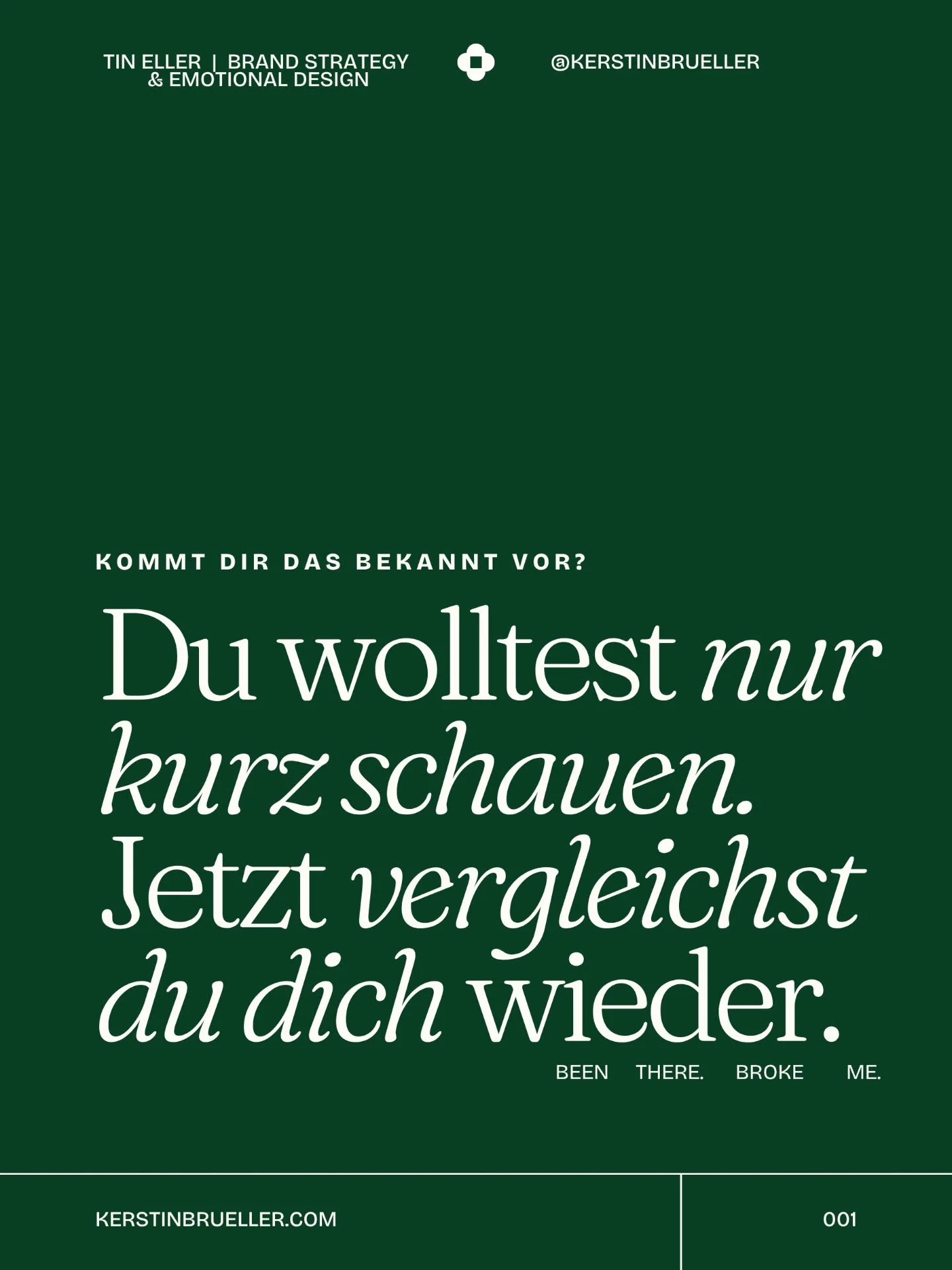 Du wolltest nur kurz schauen. Jetzt scrollst du schon 20 Minuten und vergleichst dein Innenleben mit dem Au&szlig;en von jemand anderem.

Das Innenleben gewinnt da nie, weil das kein fairer Vergleich ist. Du siehst das Ergebnis einer Person, nie den 