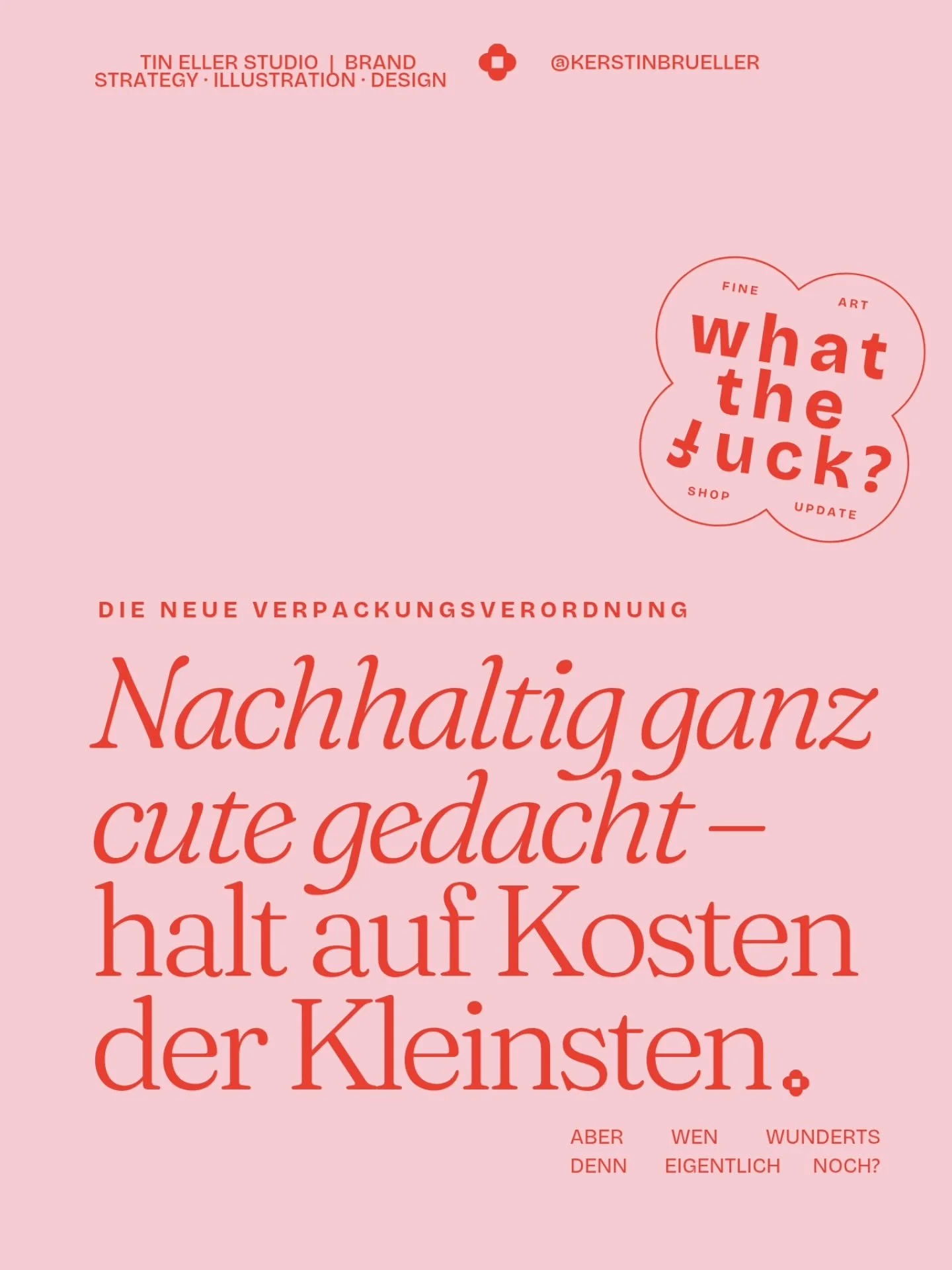 Ich bin als Kleinunternehmer gerade mittendrin in dieser Sch*i&szlig;e und die EU so: &bdquo;f&uuml;r Nachhaltigkeit&ldquo;. Mhm &ndash; cuter Gedanke, leider falsche Umsetzung.

Ich starte gerade mit meinem Fine Art Shop neu. Das ist eine Menge Arbe