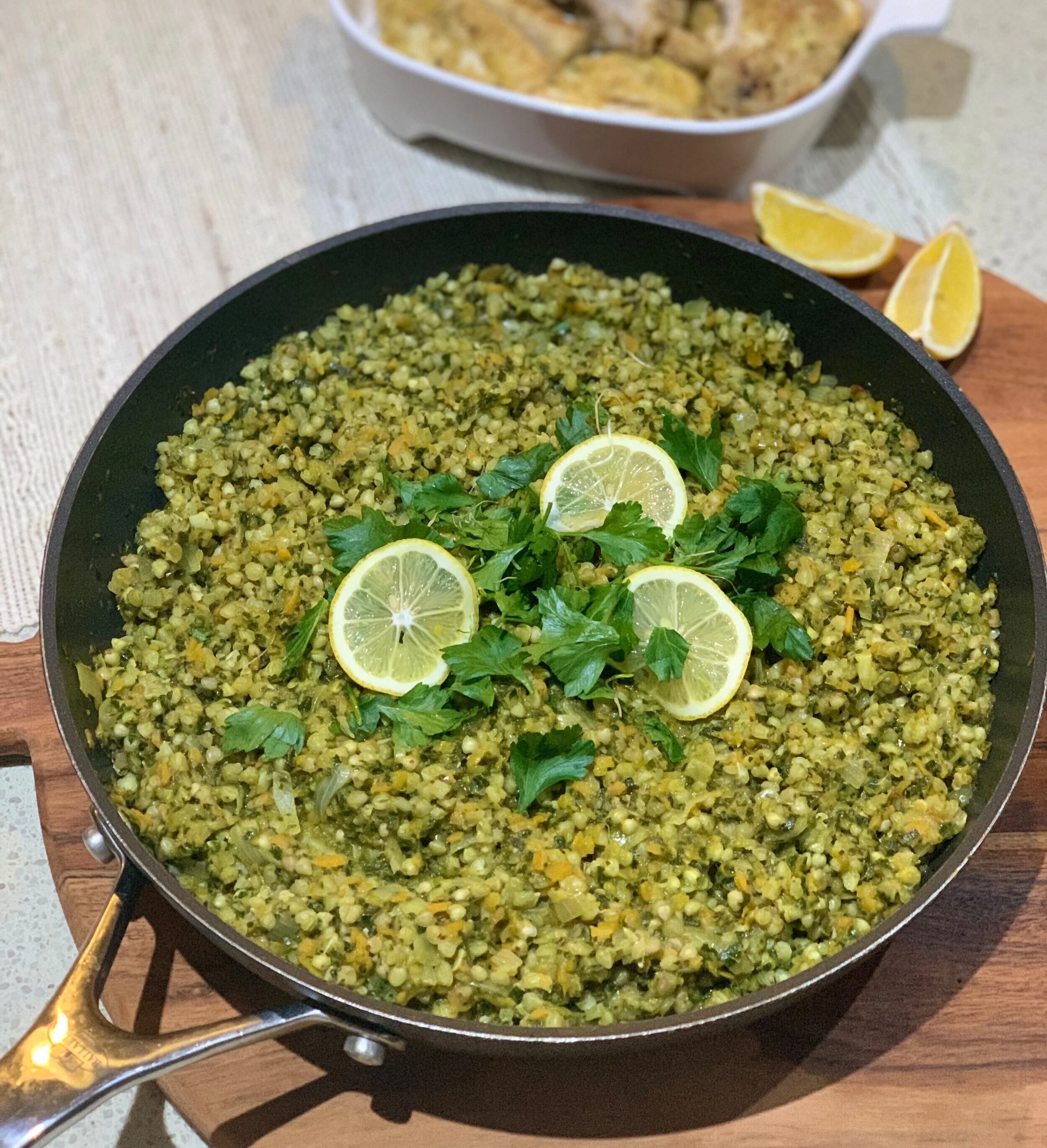 Gluten &amp; dairy free, green buckwheat risotto recipe!