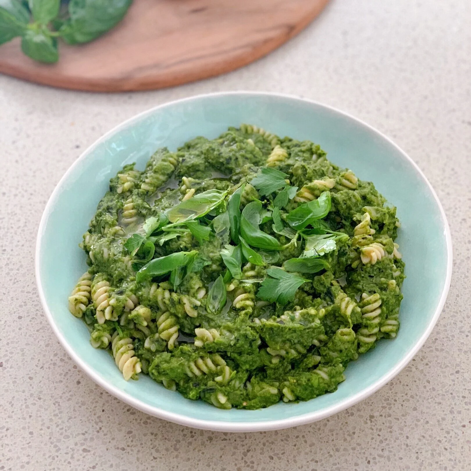 Super quick green pasta