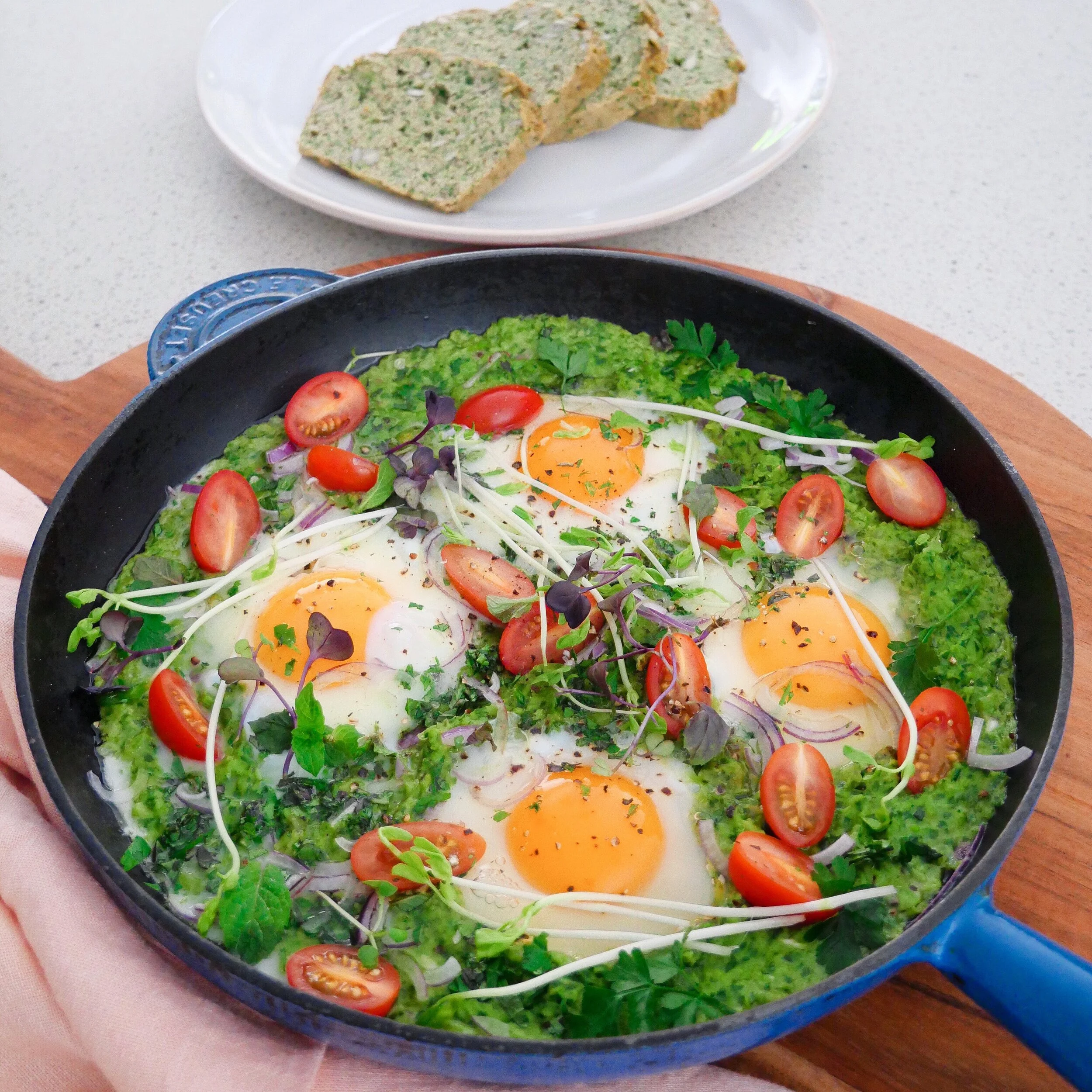 Green eggs, optional ham.