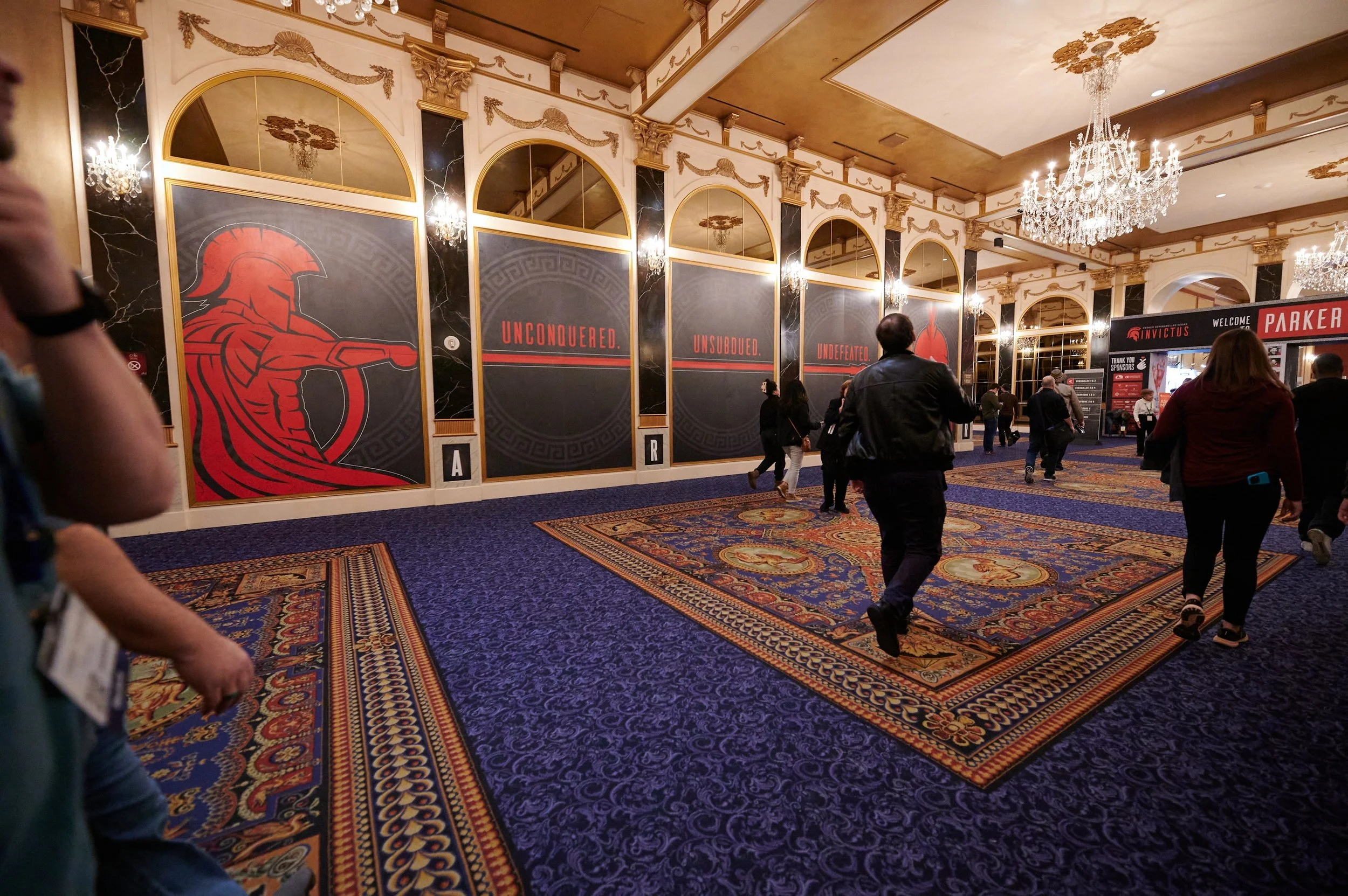 Large scale branded stickers for seminar entrance   