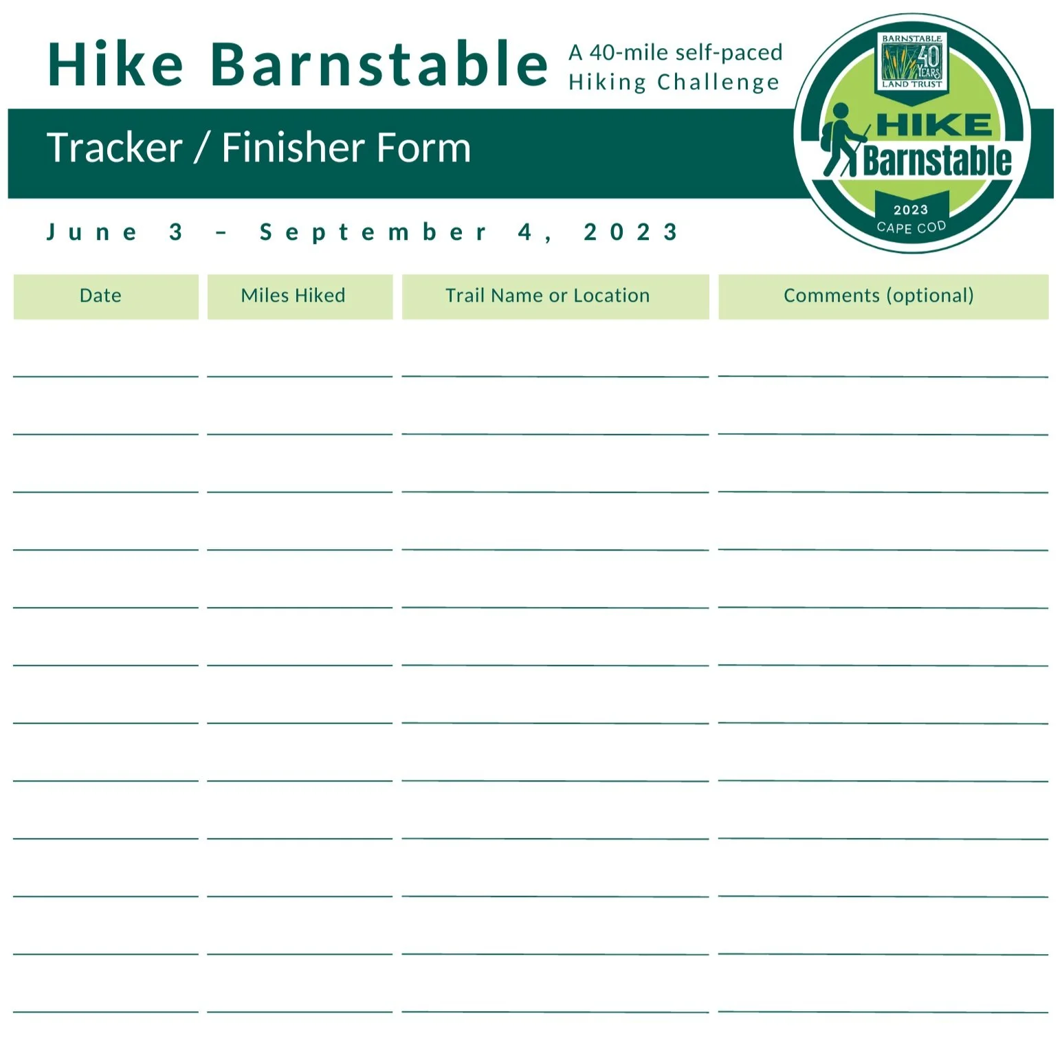 Hike Barnstable Activities & Resources — Barnstable Land Trust