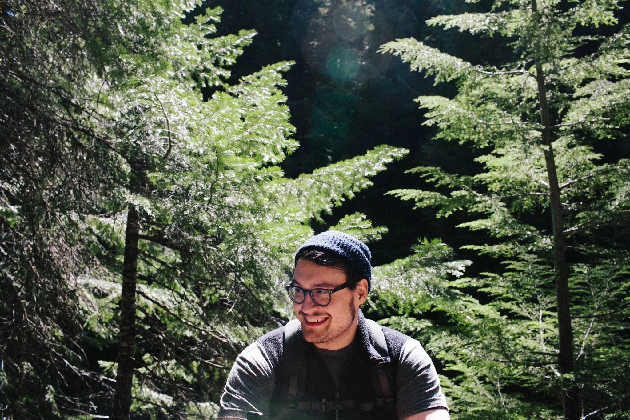 Jentry in the woods of the PNW