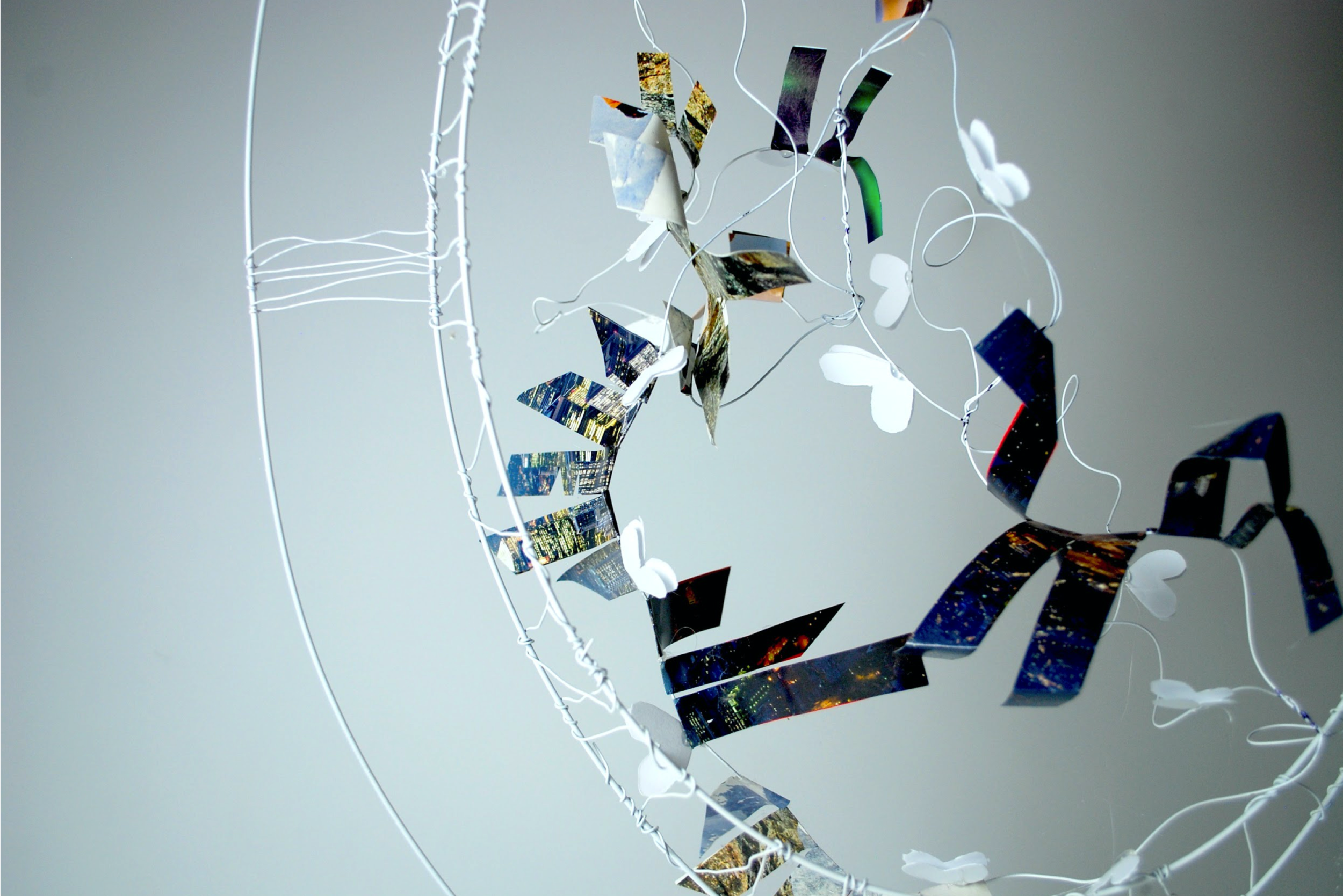 Paper, Wire, and Spray Paint 21” x 14” x 6”