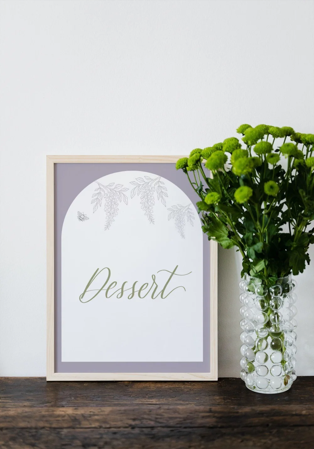 Digital Download | Dessert Table Sign | Wisteria Design | Wedding | Regency Style — Thick and Thin Lines Calligraphy digital-download-dessert-table-sign-wisteria-design-wedding-regency-style-thick-and-thin-lines-calligraphy