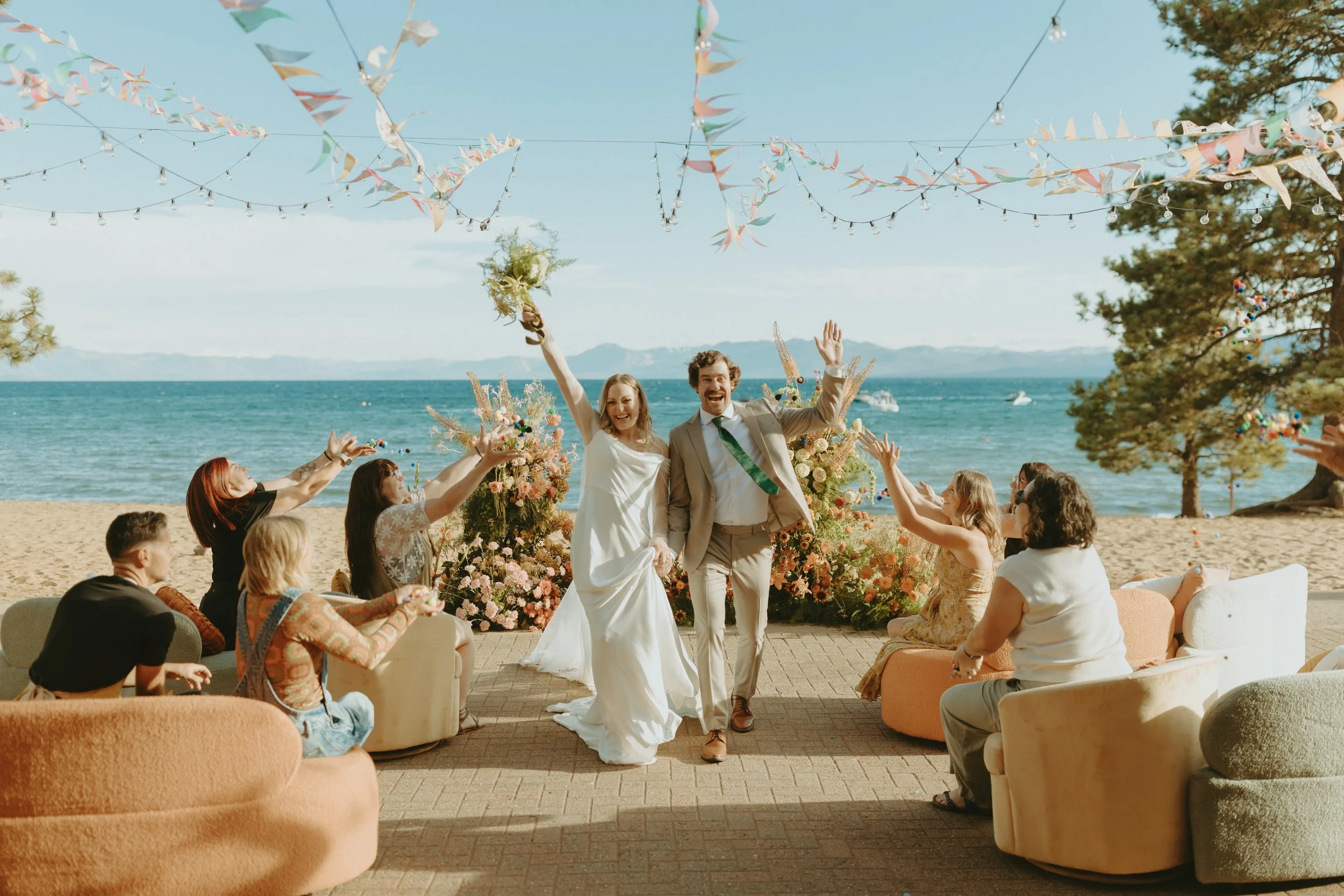 Floral Arch Wedding Ceremony at North Lake Tahoe Event Center