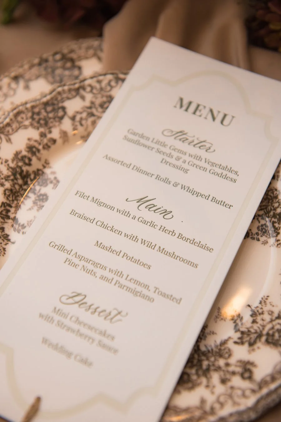 Letterpress Stationery Menu