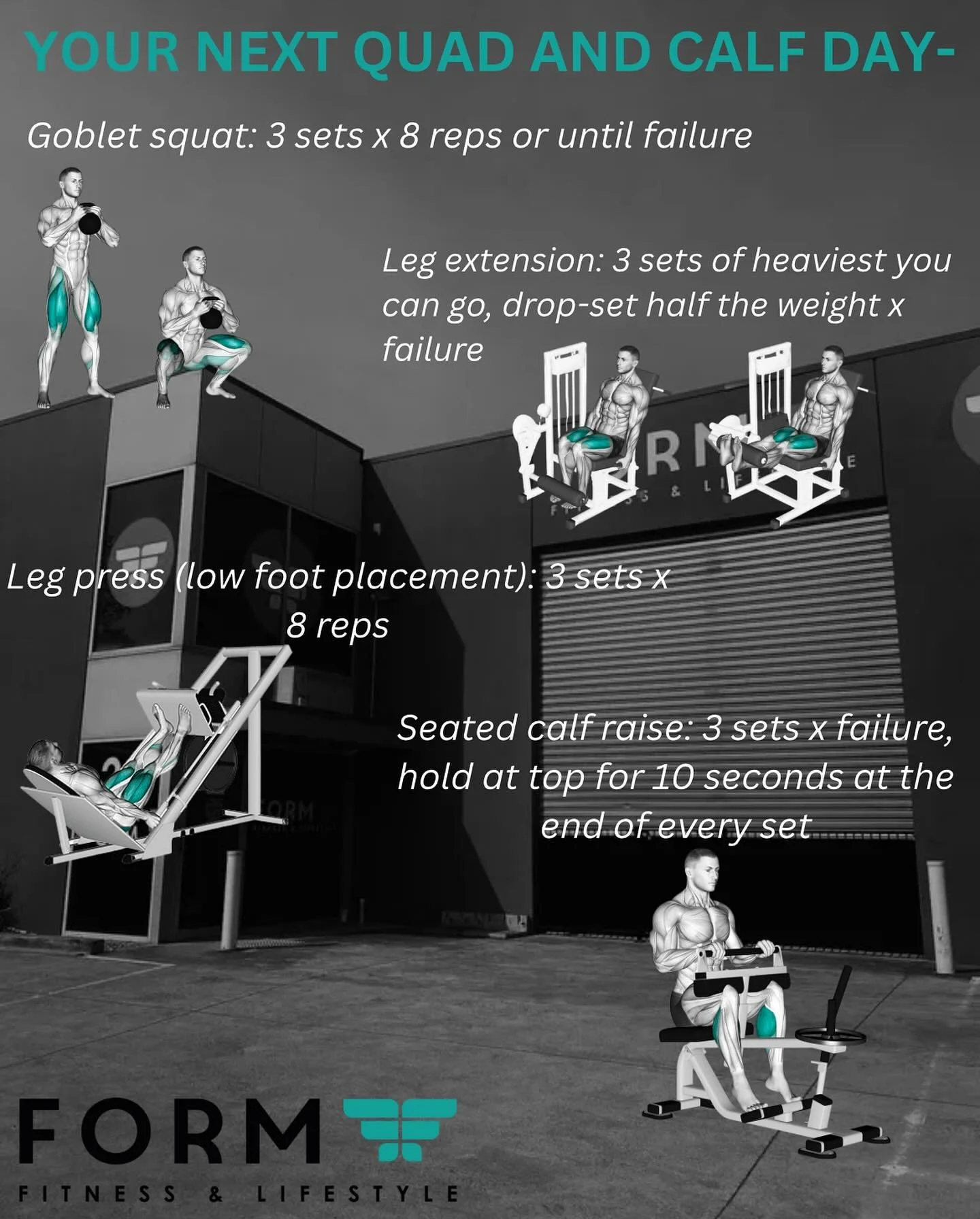 Looking to build strong, more defined legs? Here&rsquo;s your next quad and calf day routine designed to maximise growth and endurance. 

Save this post and crush your next session! 🔥🔥